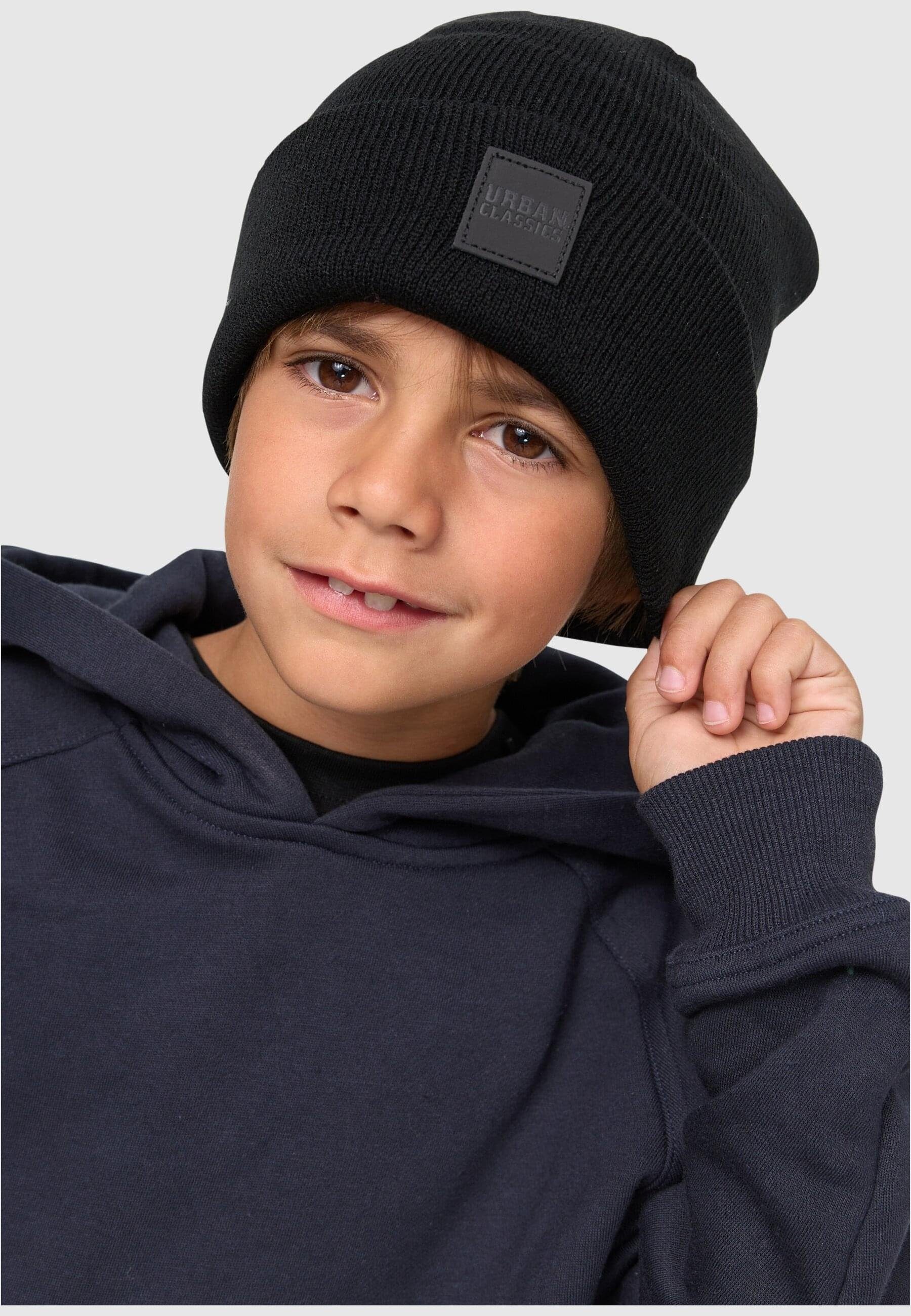 URBAN CLASSICS Beanie Damen Kids 2-Pack black/royalblue Logopatch Beanie (1-St)