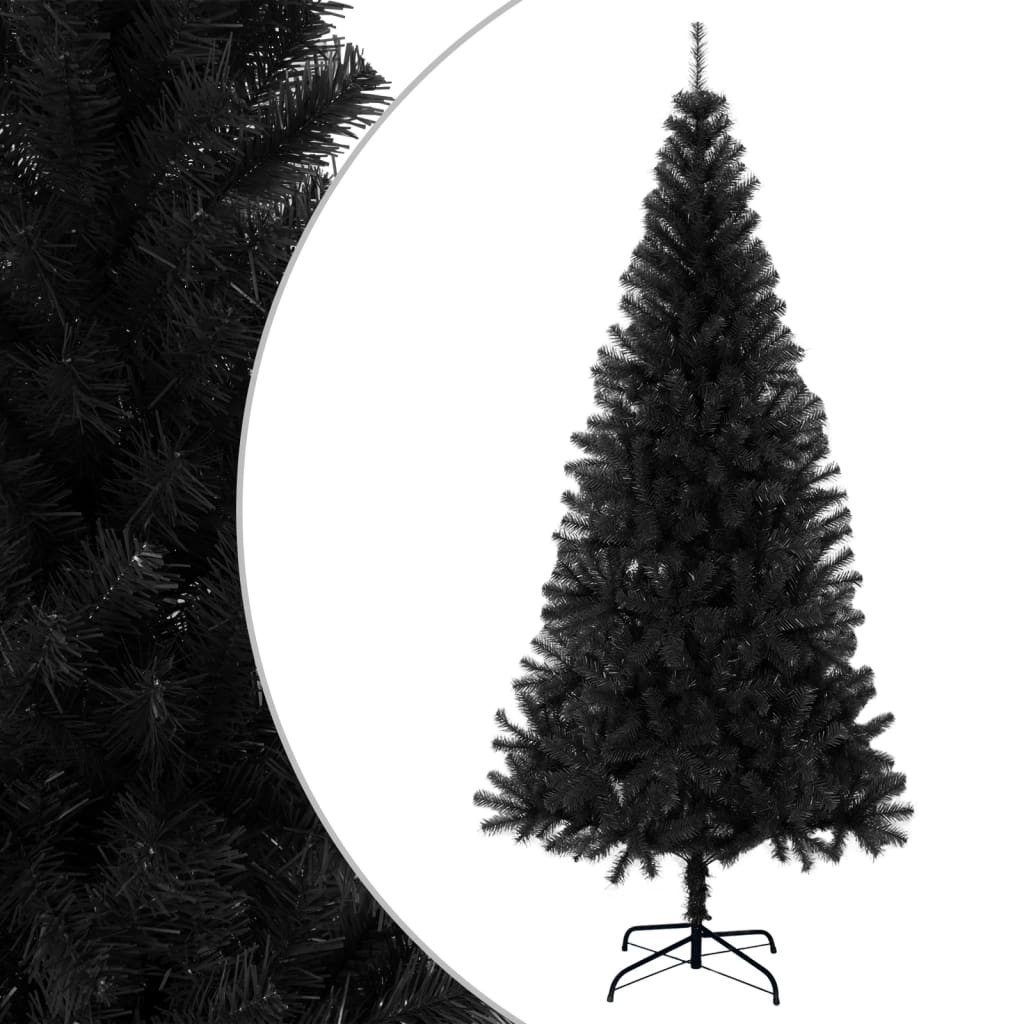 vidaXL Künstlicher Weihnachtsbaum Künstlicher Weihnachtsbaum mit Ständer Schwarz 210 cm PVC