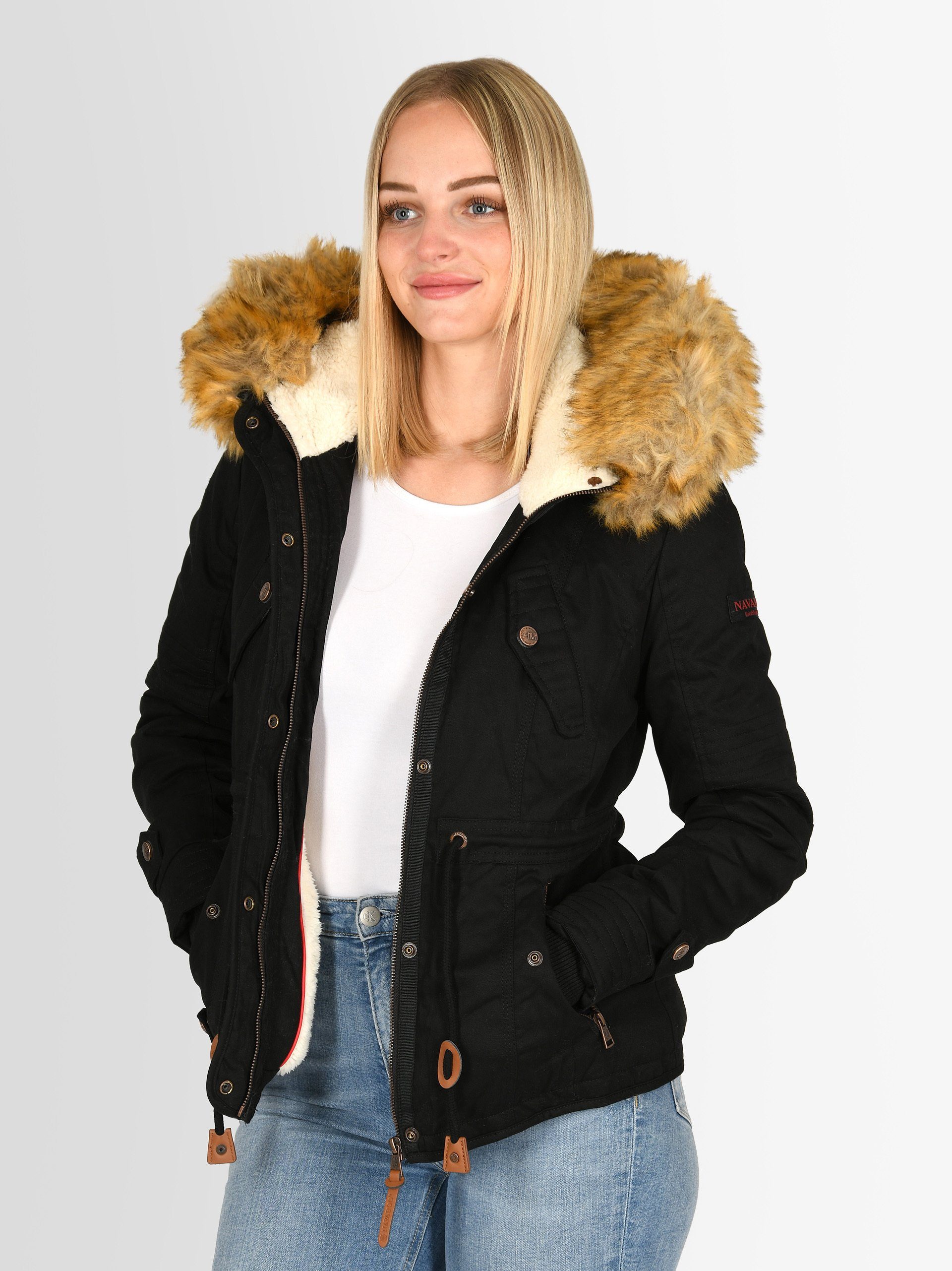 Navahoo Winterjacke Pearl mit warmem Teddyfell