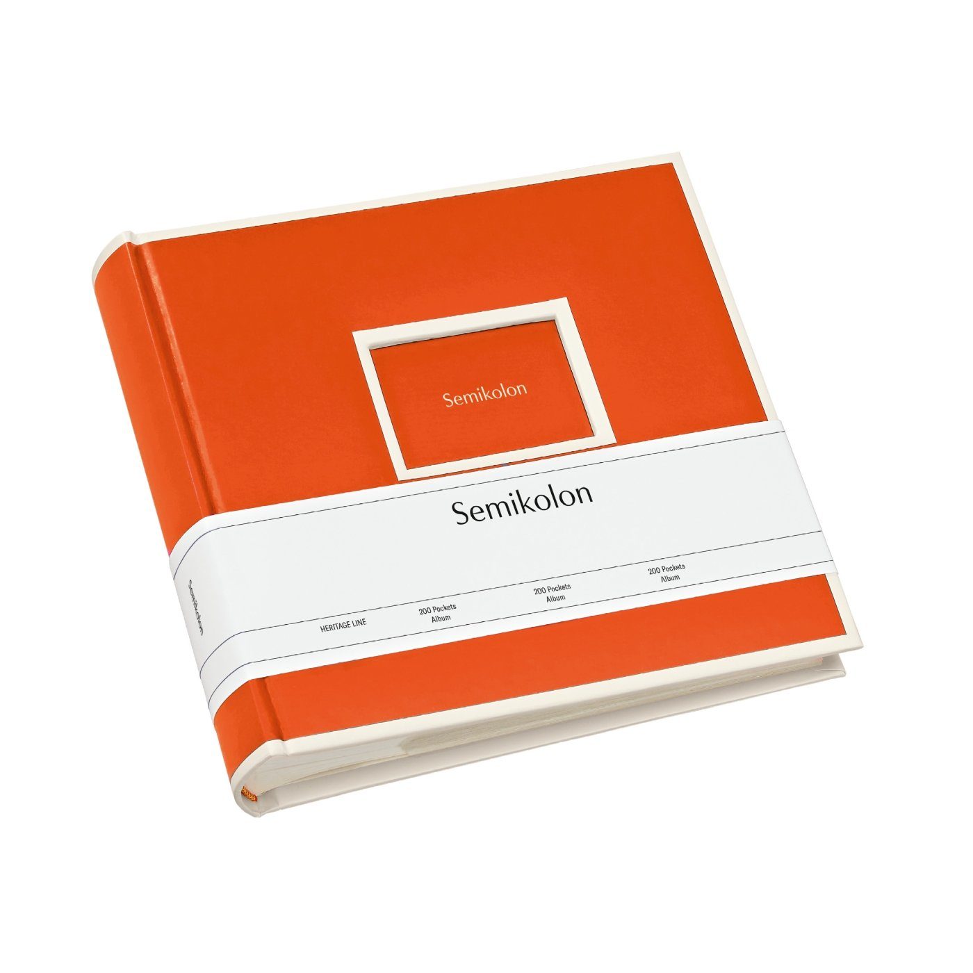 Semikolon Fotoalbum Für 200 Fotos mit dem Format 10 x 15, 100 Seiten mit je 2 Einschubtaschen orange