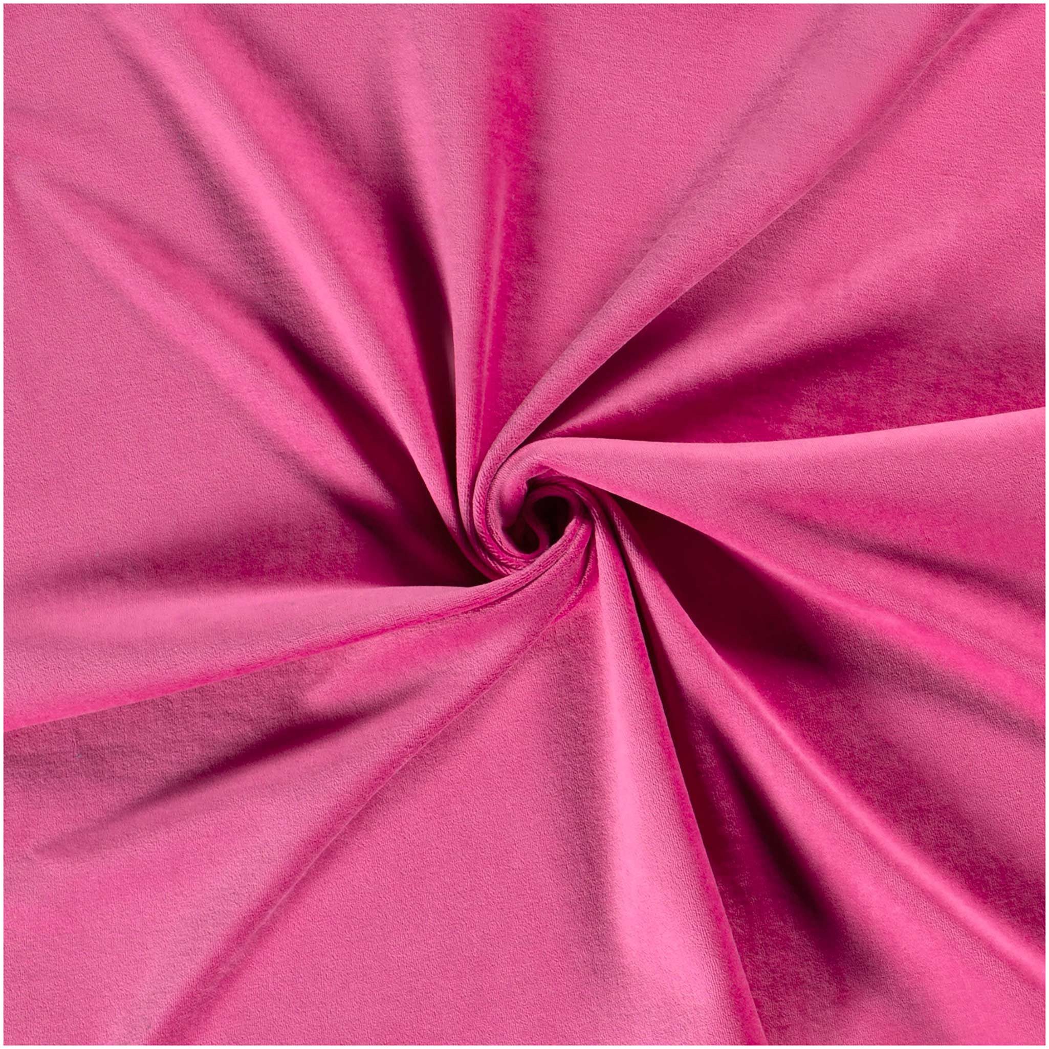 maDDma Stoff Velour Nicky uni ab 50 x 150cm Jersey Velourstoff Baumwolle, 014 - pink