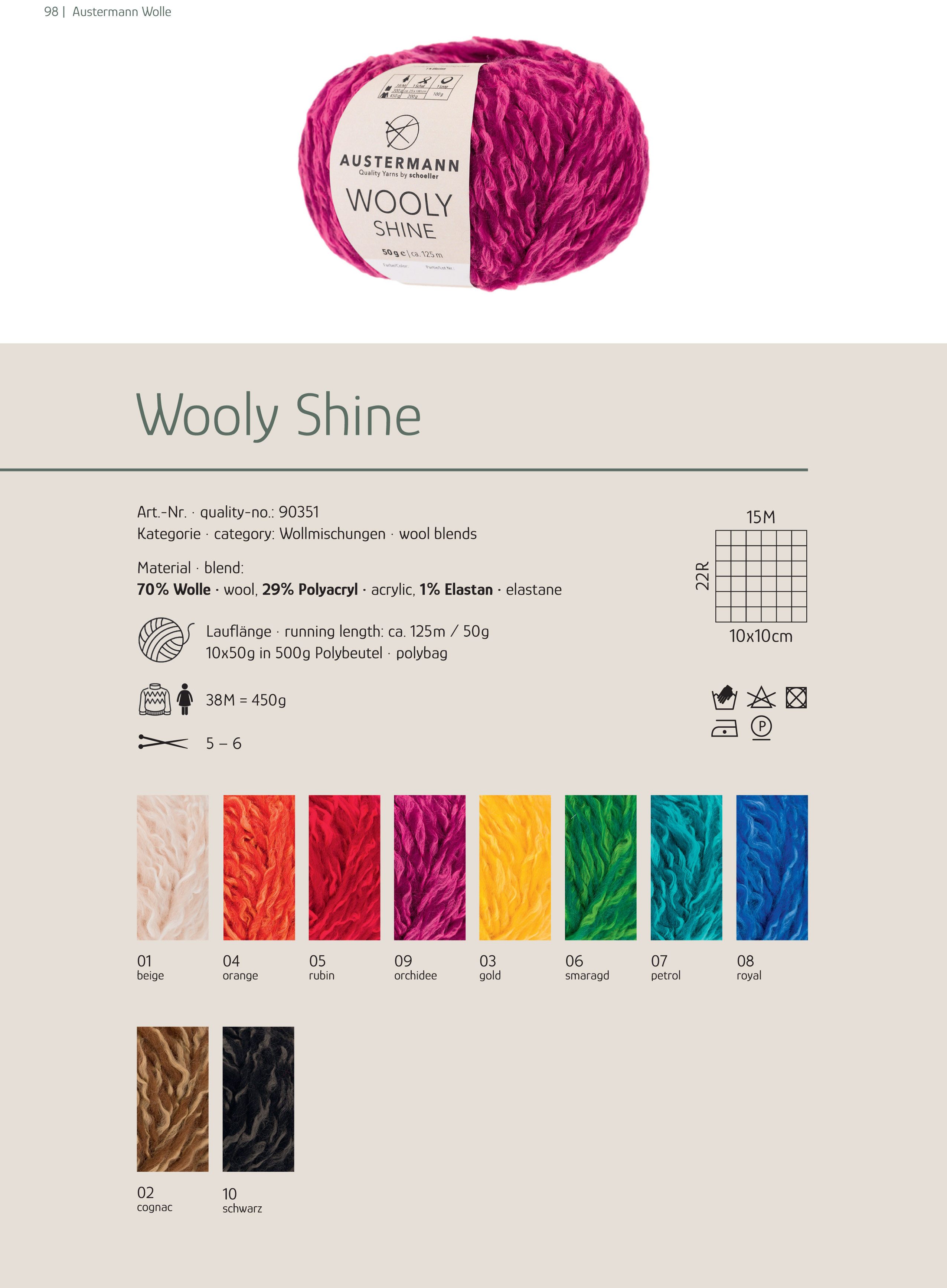 Austermann Garn Wooly Shine Effektgarn, 125,00 m, formstabil durch Elasthan, traumhaft weich