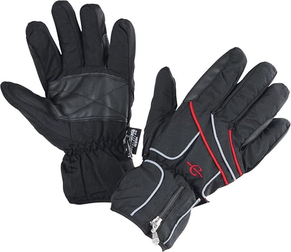 Covalliero Skihandschuhe Winterhandschuhe Astana, schwarz/grau/rot, XS (1-St)