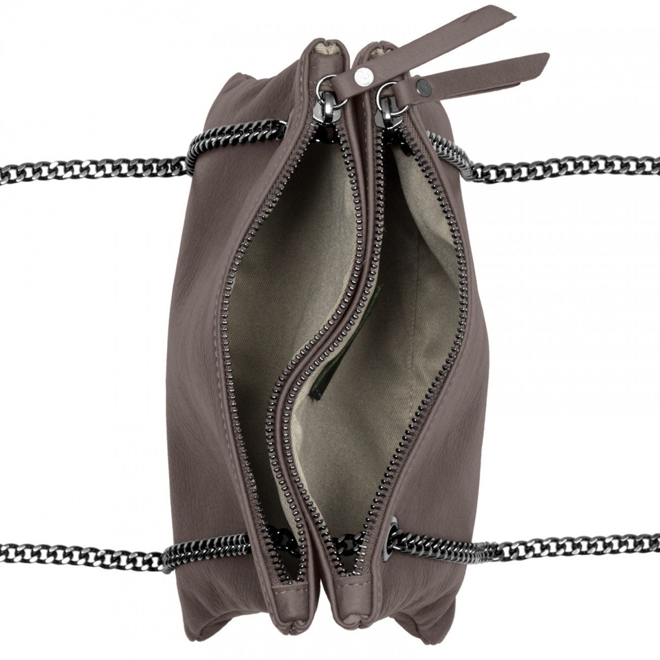 Caspar Umhängetasche Damen Ledertasche Umhängetasche Doppeltasche mit zwei Fächern - TL704