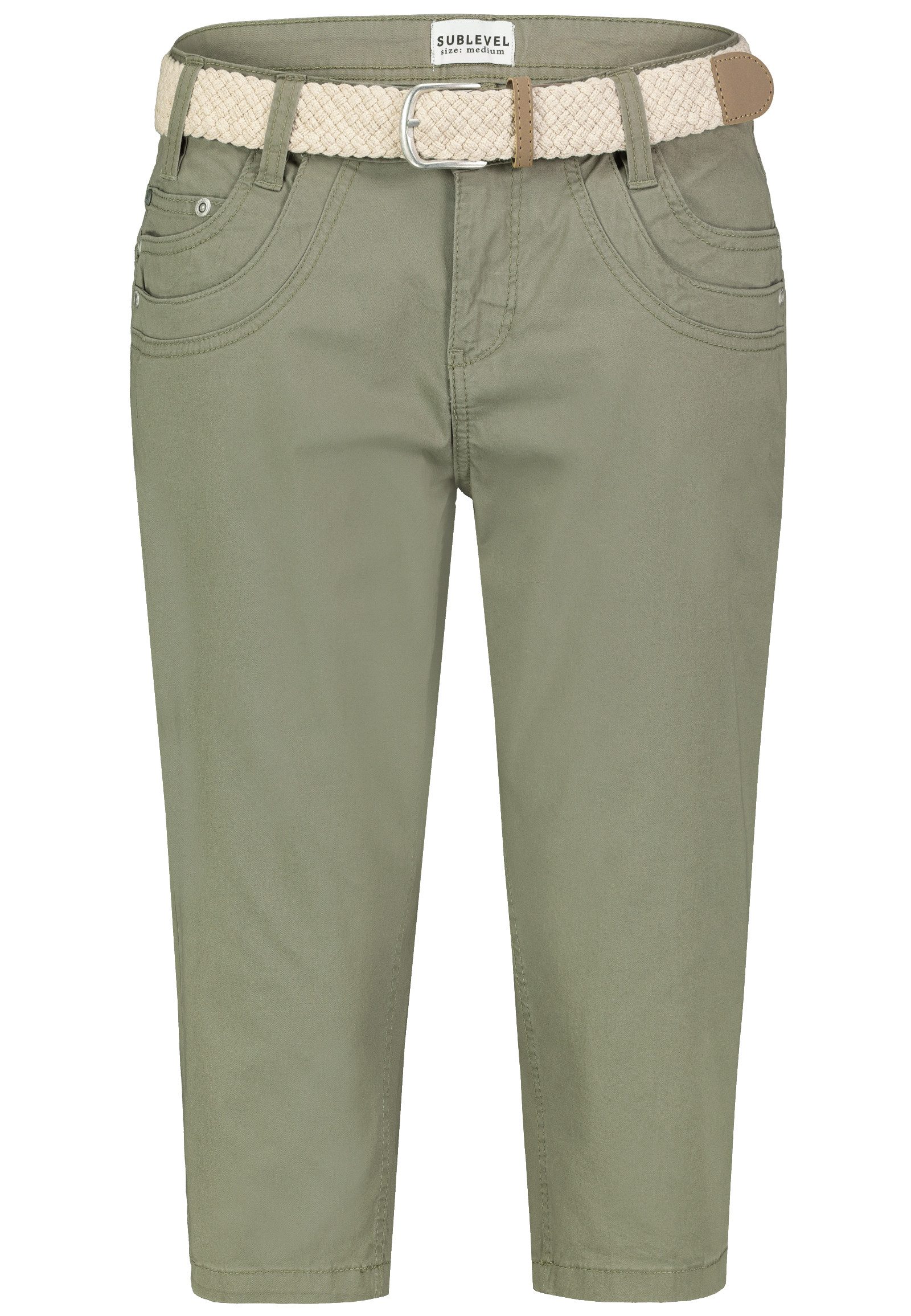 SUBLEVEL Bermudas Damen Short Bermuda 3/4 Hose Sommer Chino Stoff Hose mit günstig online kaufen