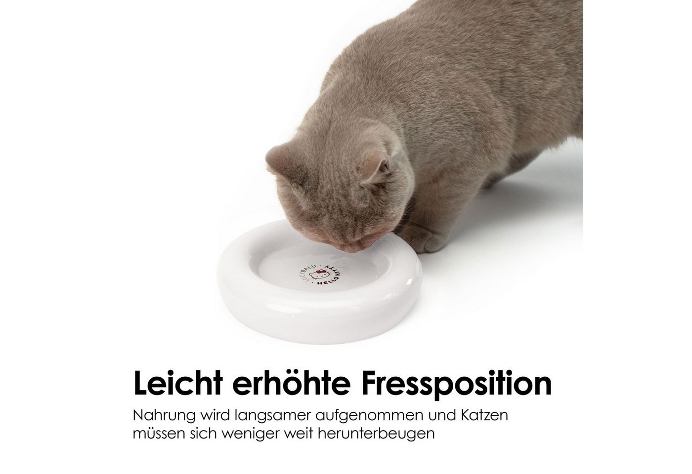 Thumbnail - LucyBalu Futternapf DROP Katzennapf aus Porzellan - Hello Kitty Edition