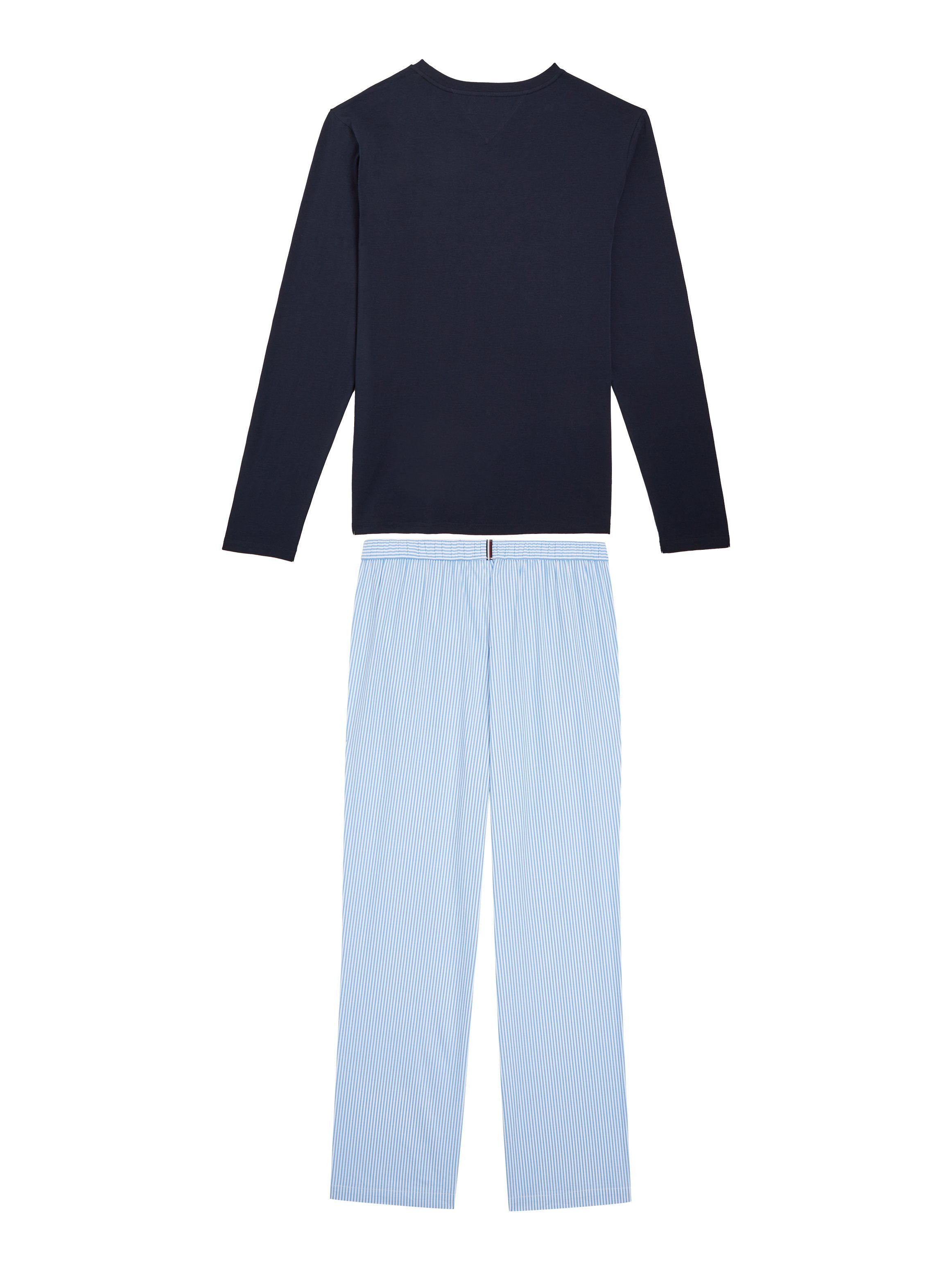 Logostickerei Tommy Pyjama (Set, mit Slipper) tlg., Pyjama LS Underwear 3 PANT SET + SLIPPER Hilfiger
