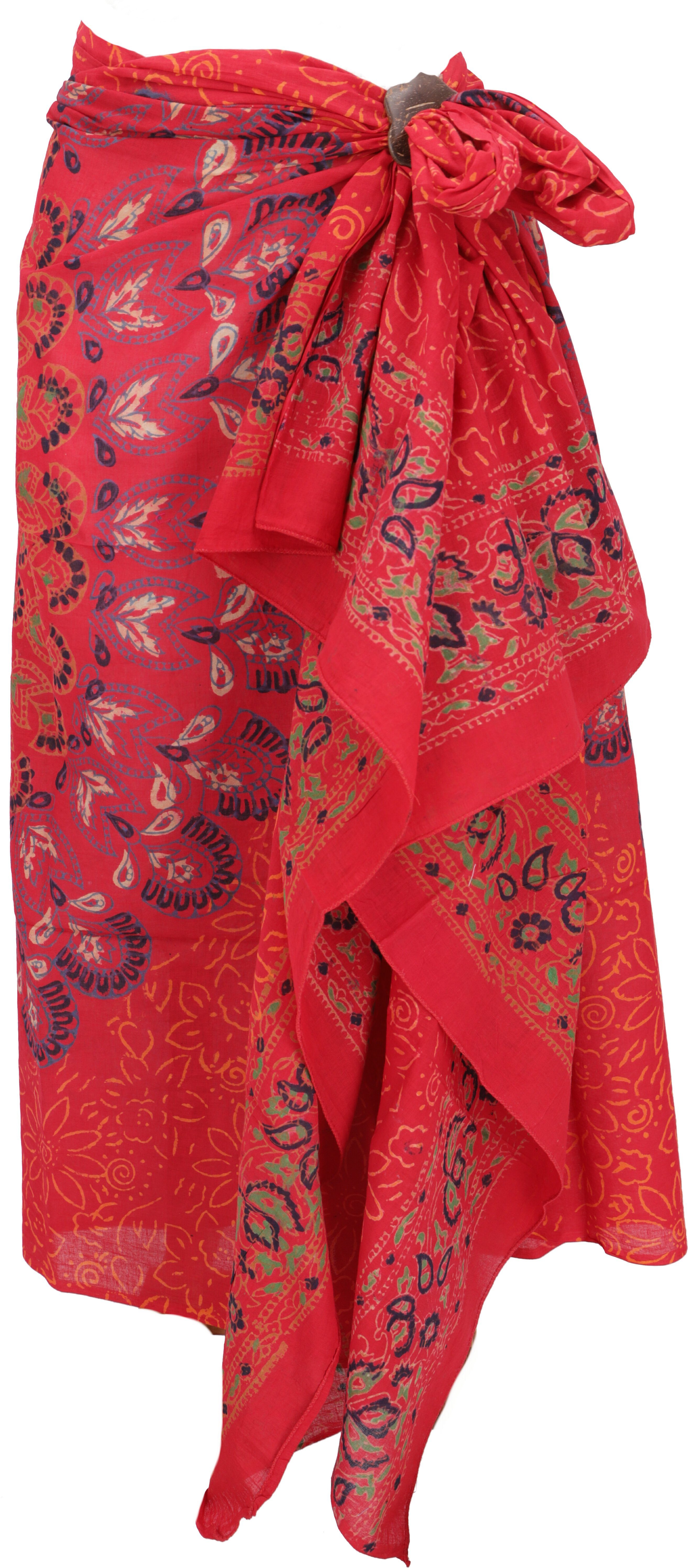 Guru-Shop Sarong Leichter Mandala Pareo, Sarong, handbedrucktes..