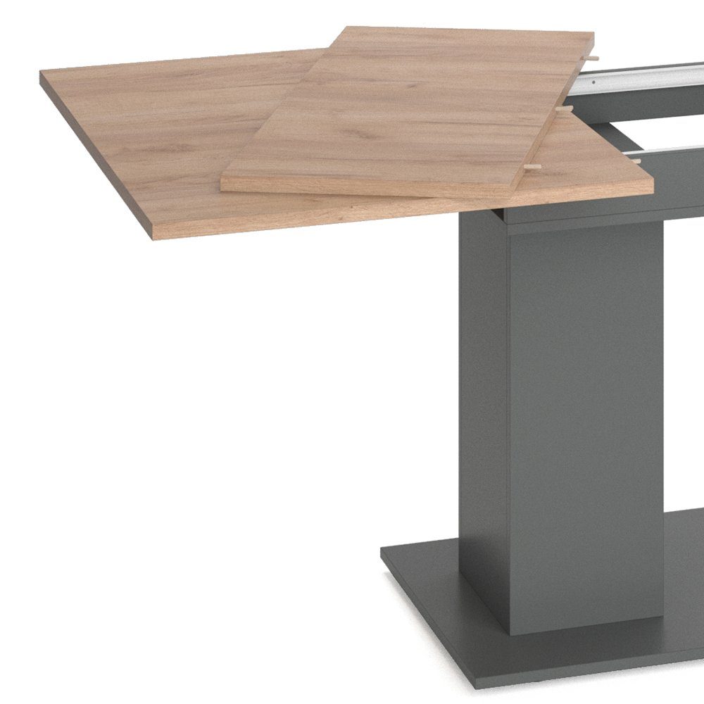 Vicco Esstisch Dix, Anthrazit, 140-180 x 90 cm (1-St)