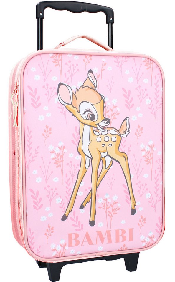 Disney Kinderkoffer Bambi Trolley Koffer Kindertrolley Trolly, nur 1 Kg Leicht, Innenmaße: 40x30x10cm, Außenmaße: 47x31x13cm