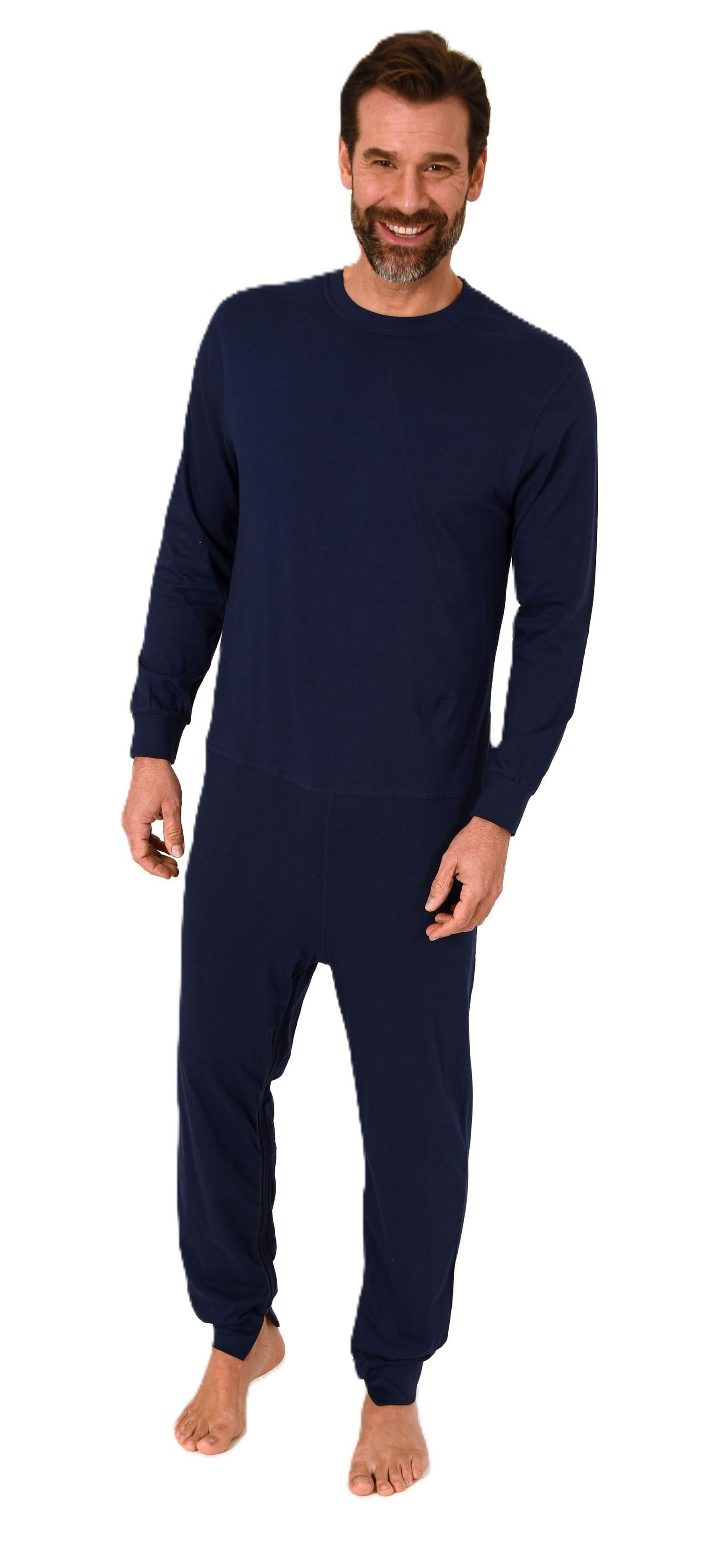 Normann Care Pyjama Herren Pflegeoverall langarm mit Reißverschluss am Rück günstig online kaufen