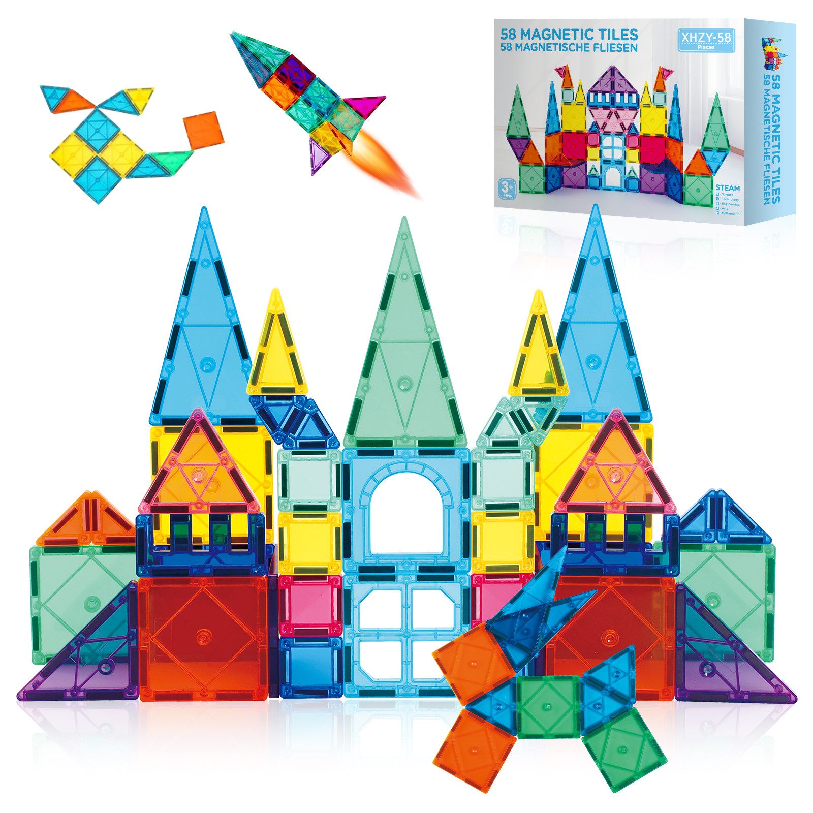 SURFOU 58 Magnetische Bausteine, STEM Spielzeug Magnetspielbausteine, (58 S günstig online kaufen