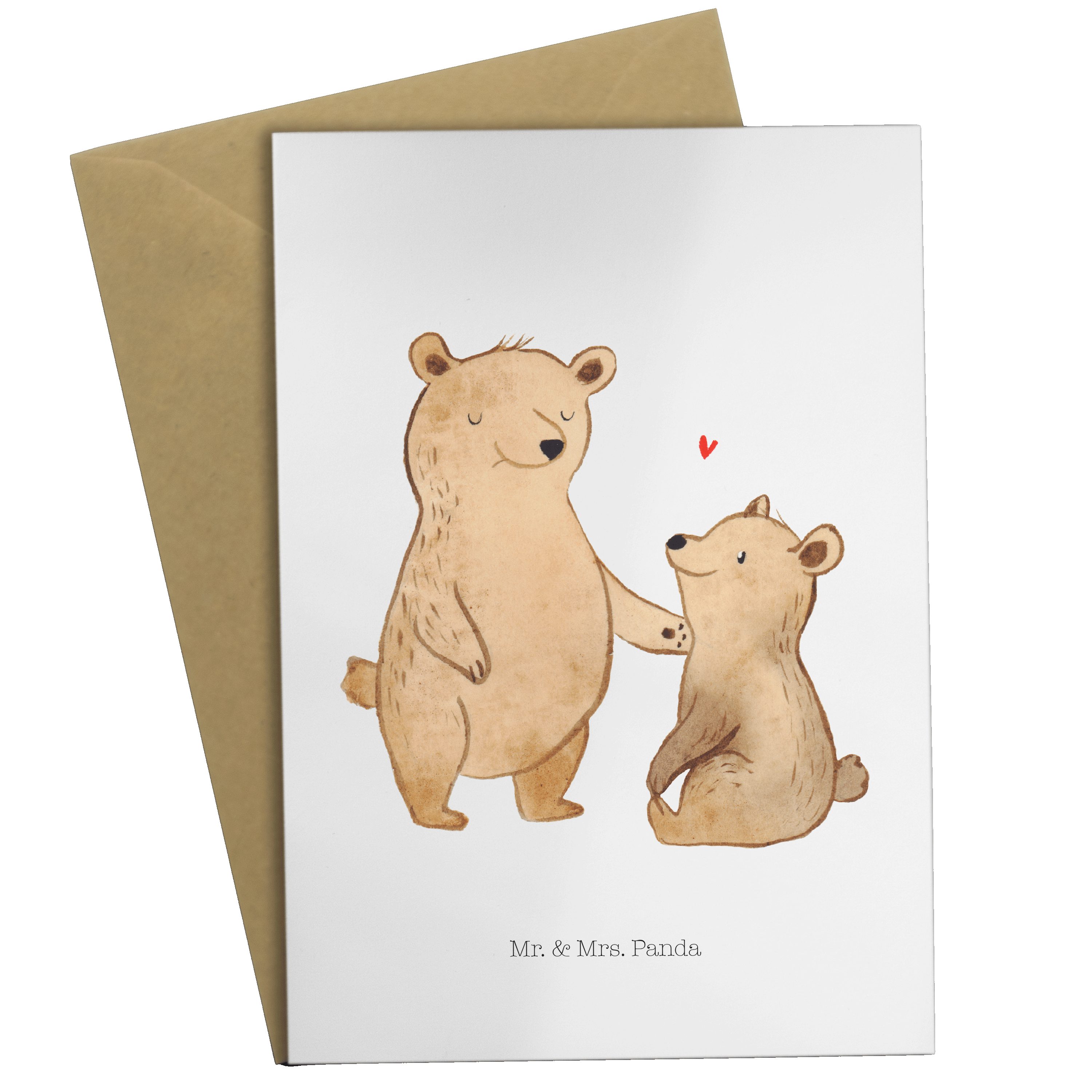 Mr. & Mrs. Panda Grußkarte Bär Großer Bruder - Weiß - Geschenk, bester Bruder, Opa, Bären, Hochz