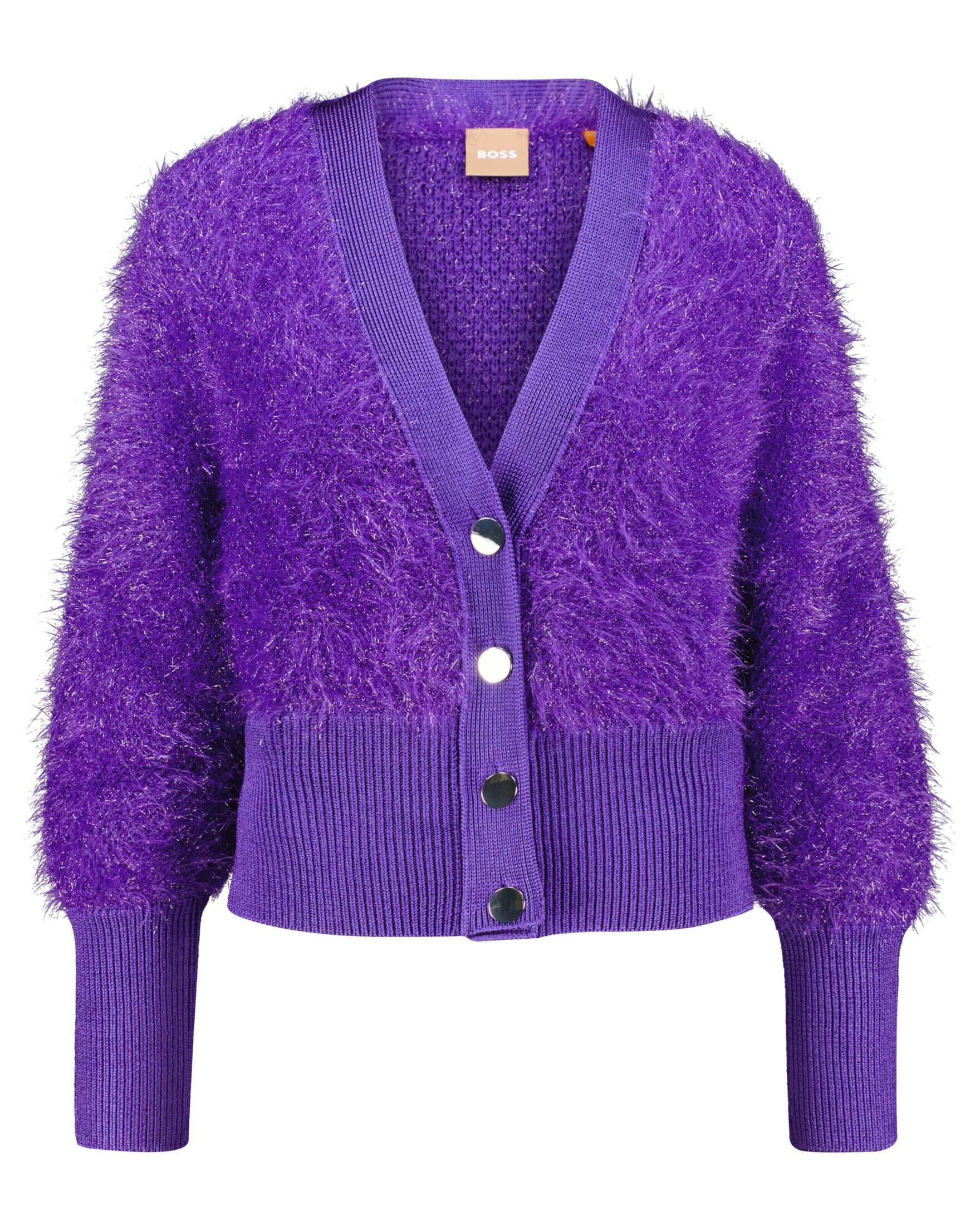 C_FESTALINA Cardigan (68) Damen (1-tlg) BOSS purple Strickjacke