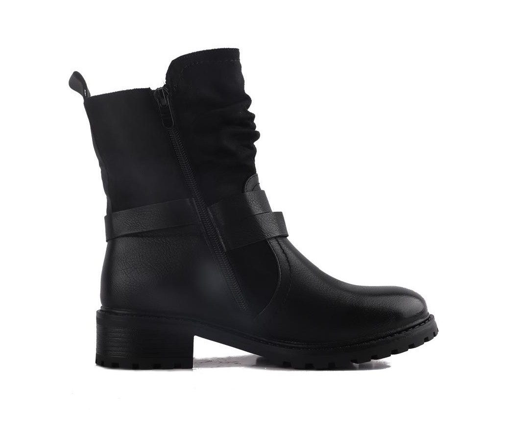 Pogolino 2520 Bikerboots Damen Stiefeletten leicht gefüttert mit Schnalle