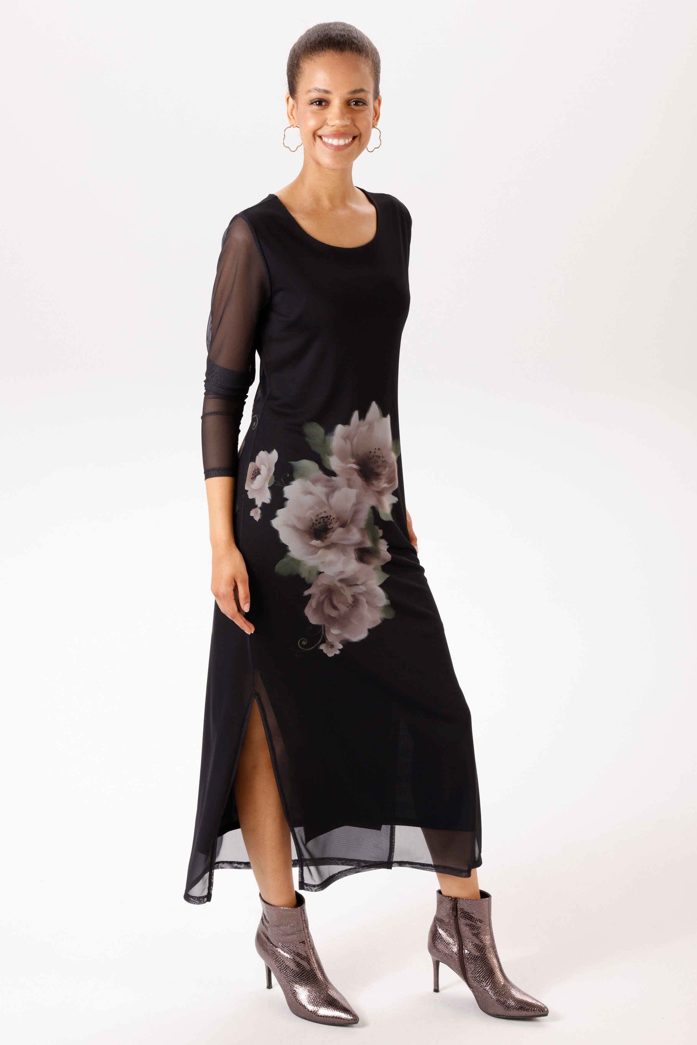 Aniston CASUAL Maxikleid mit großflächigen Batikblüten - NEUE KOLLEKTION