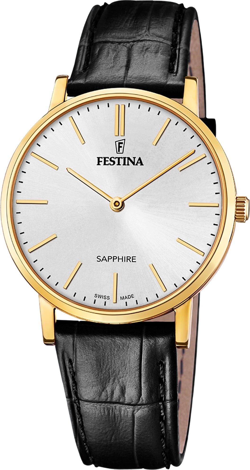 Quarzuhr Festina Herrenuhr Leder schwarz Festina