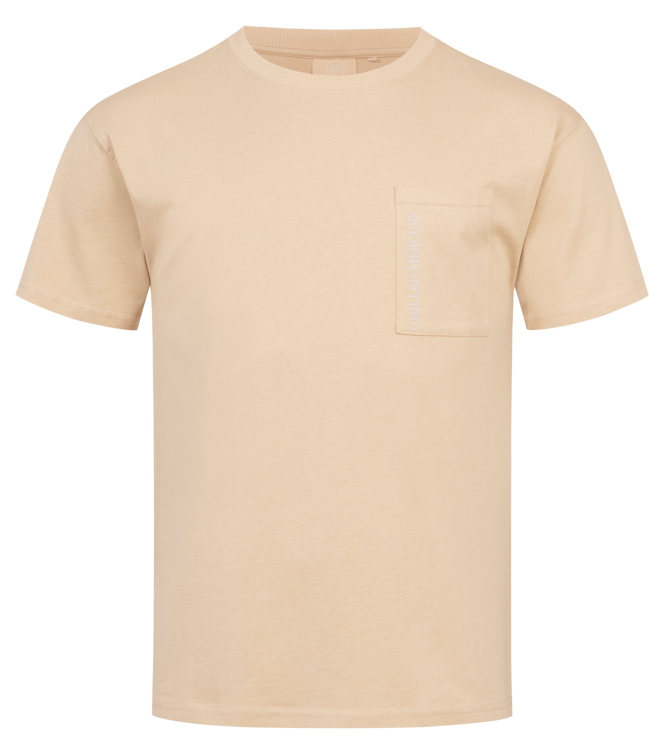 Chilled Mercury T-Shirt Baumwolle Freizeit Rundhals Shirt/ Cream Irish mit Brusttasche