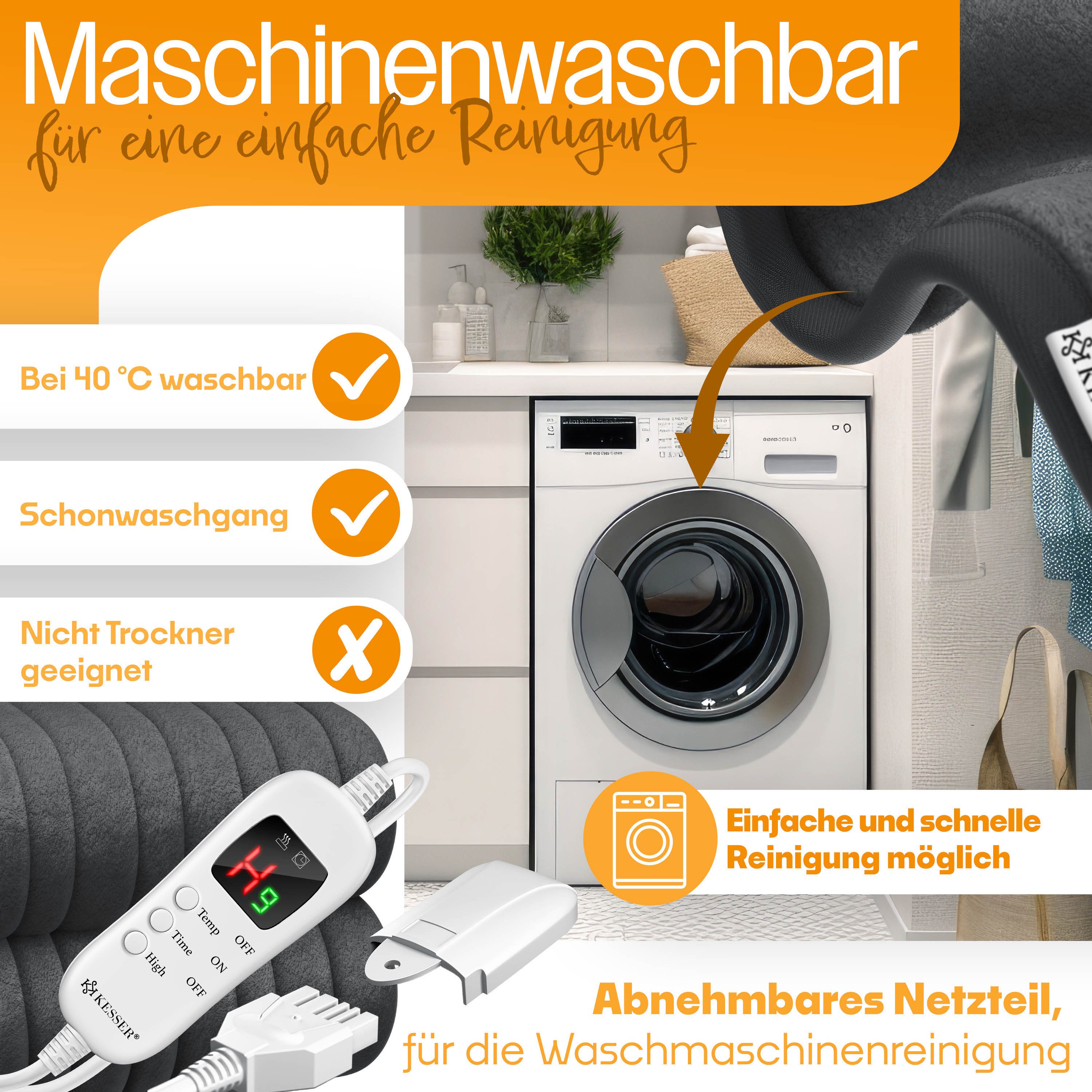 KESSER Heizdecke, aus Plüsch Kuscheldecke, GS geprüft elektrische Wärmedecke waschbar