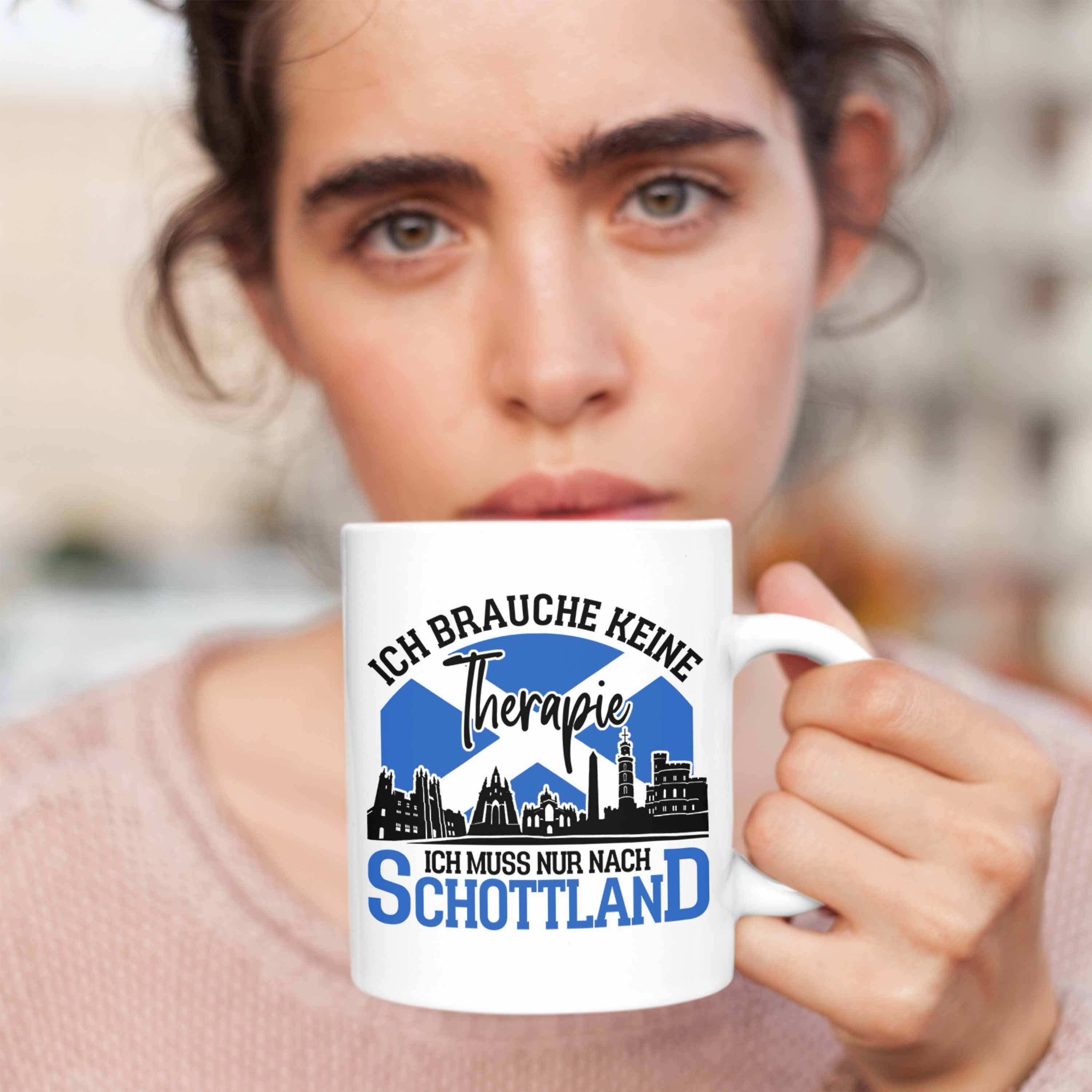 Trendation Tasse Tasse Schottland Weiss Geschenk Fans Urlaub Keine Schottland Brauche Ich für