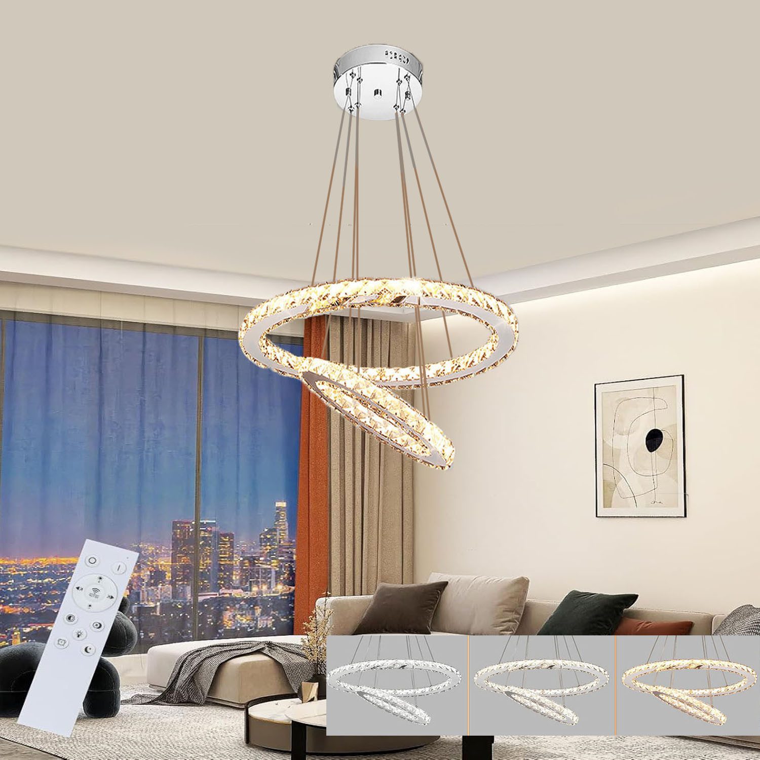oyajia LED Deckenleuchte Moderne Oval Kristall günstig online kaufen
