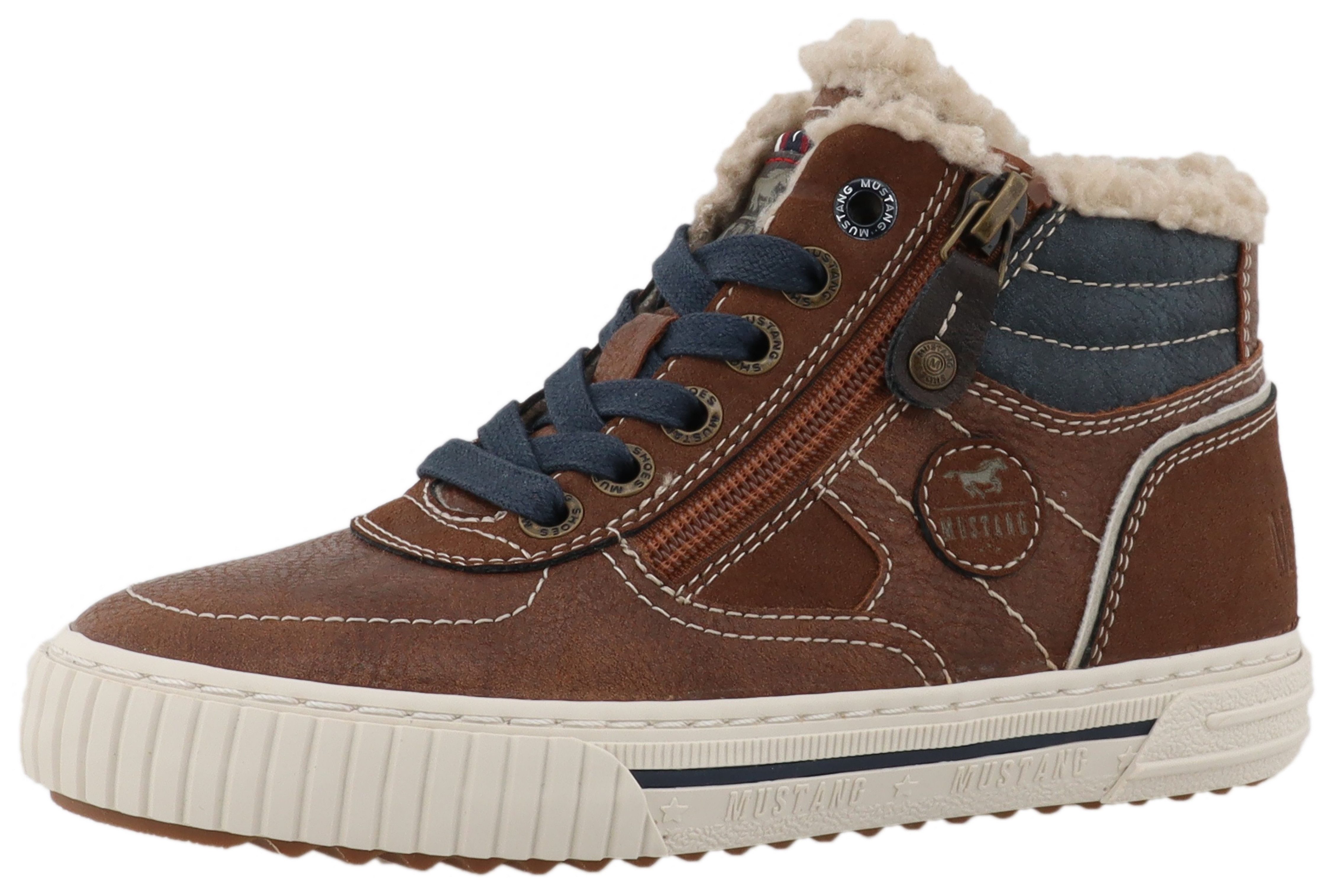 Mustang Shoes Ezio Sneaker High Top Sneaker, Schnürboots mit Reißverschluss