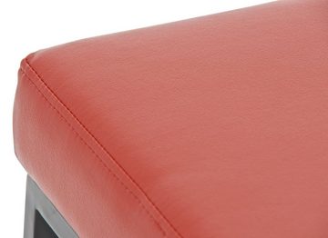 TPFLiving Barhocker Montana-B (mit Fußstütze und hochwertiger Polsterung - Hocker für Theke & Küche), Tresenhocker - Gestell Metall schwarz - Sitzfläche: Kunstleder Rot