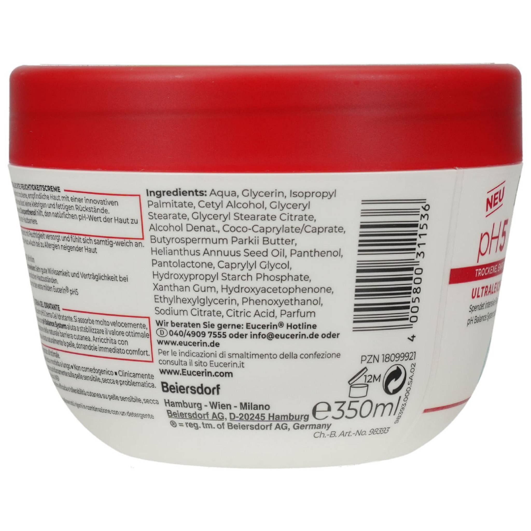 Eucerin Bodylotion EUCERIN pH5 ultraleichte Feuchtigkeitscreme 350ml PZN 18099921