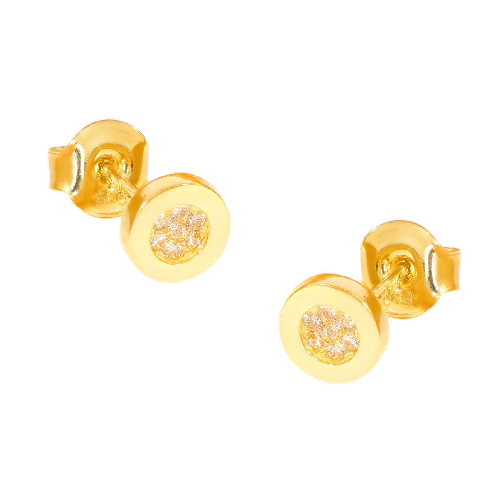 Stella-Jewellery Paar Creolen »585er Gold Ohrstecker Model 11 Kreis« (inkl.  Etui, Gold Ohrschmuck) online kaufen | OTTO