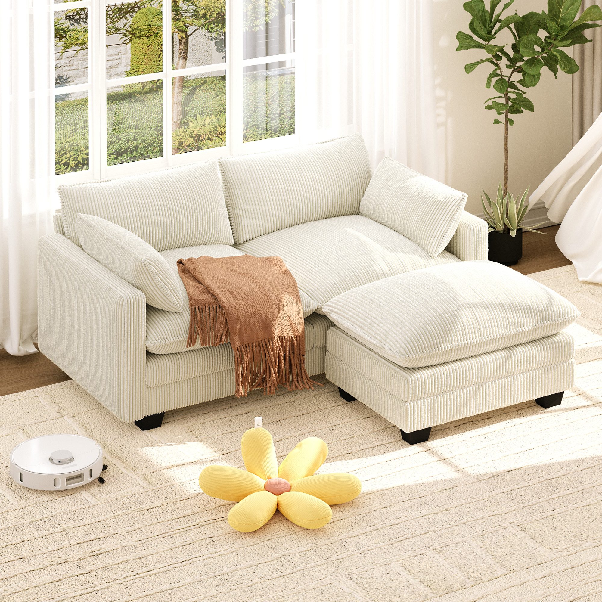 Bealife Ecksofa Sofa mit Recamiere, Wohnlandschaft, L-Form, B: 160/240 cm, Weich wie eine Wolke