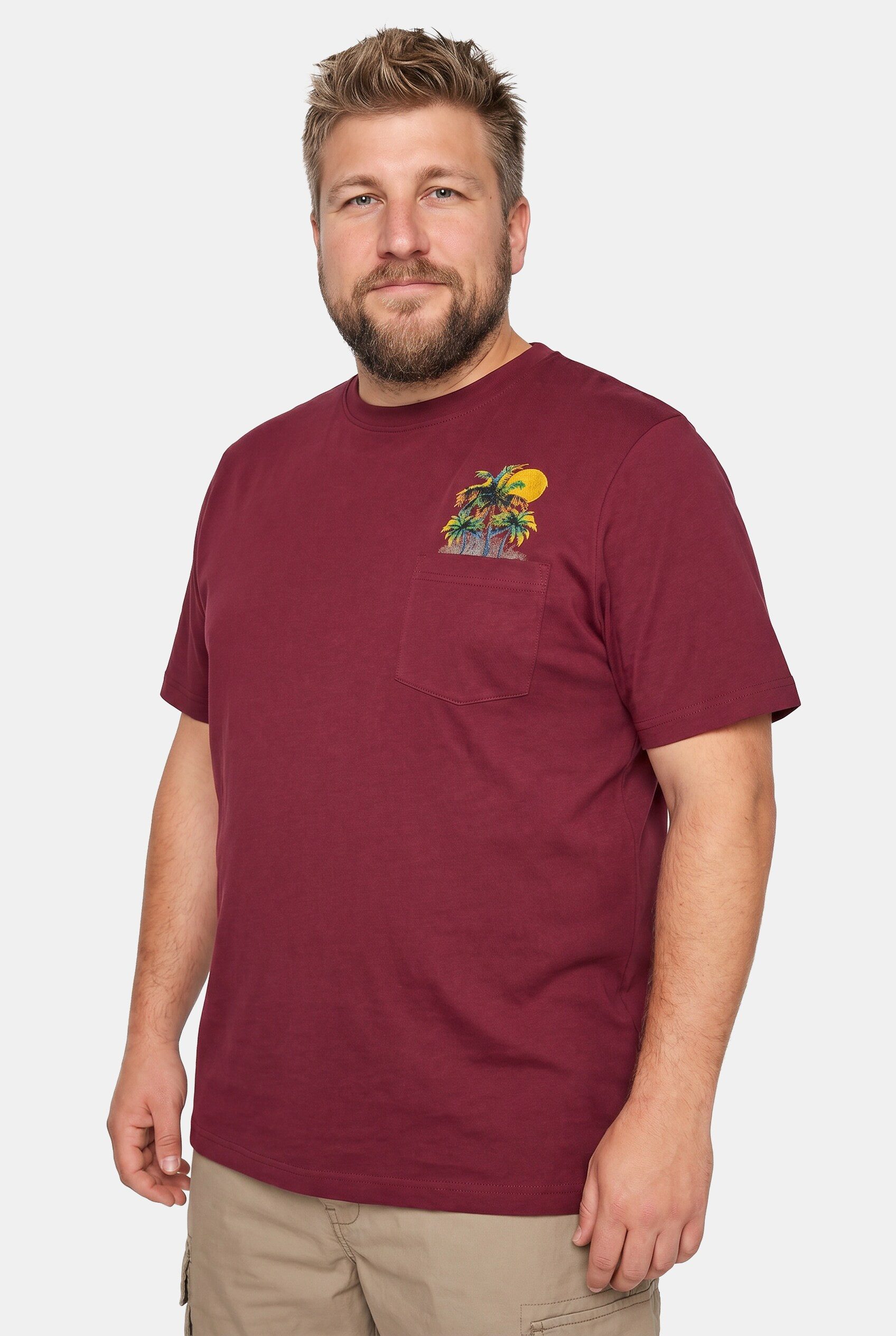 Men Plus T-Shirt T-Shirt Halbarm Print Rundhals