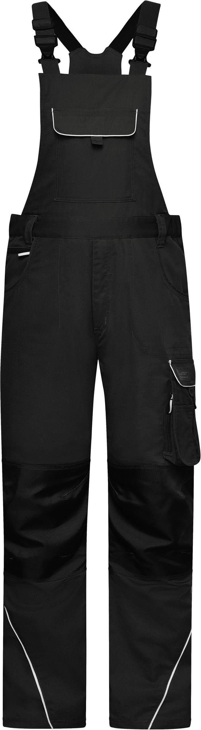 James & Nicholson Arbeitslatzhose Workwear Latzhose -Solid- normale Länge FaS50879M Black | Arbeitslatzhosen