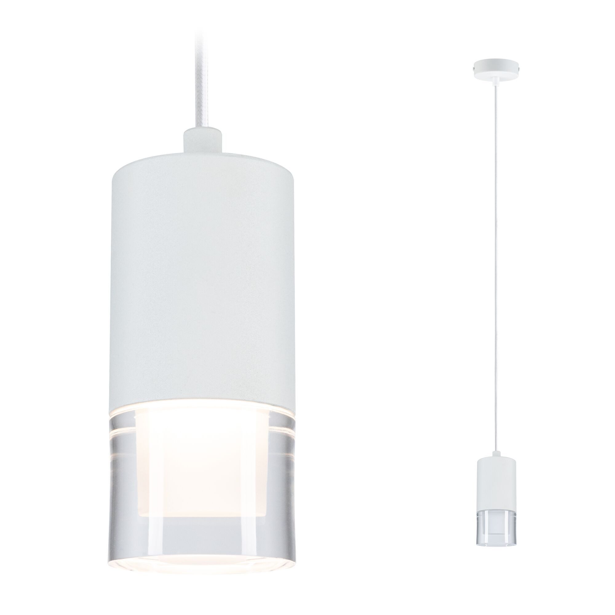 Paulmann LED Pendelleuchte LED Pendelleuchte Kame 9W Klar, Weiß matt