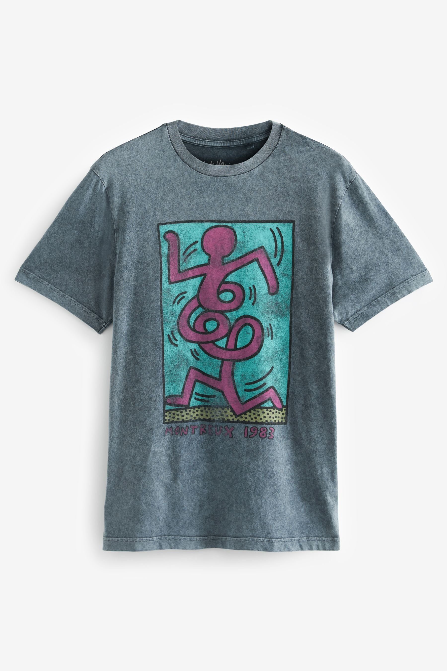 Next T-Shirt T-Shirt Haring Haring-Print Keith (1-tlg) Keith Grey mit