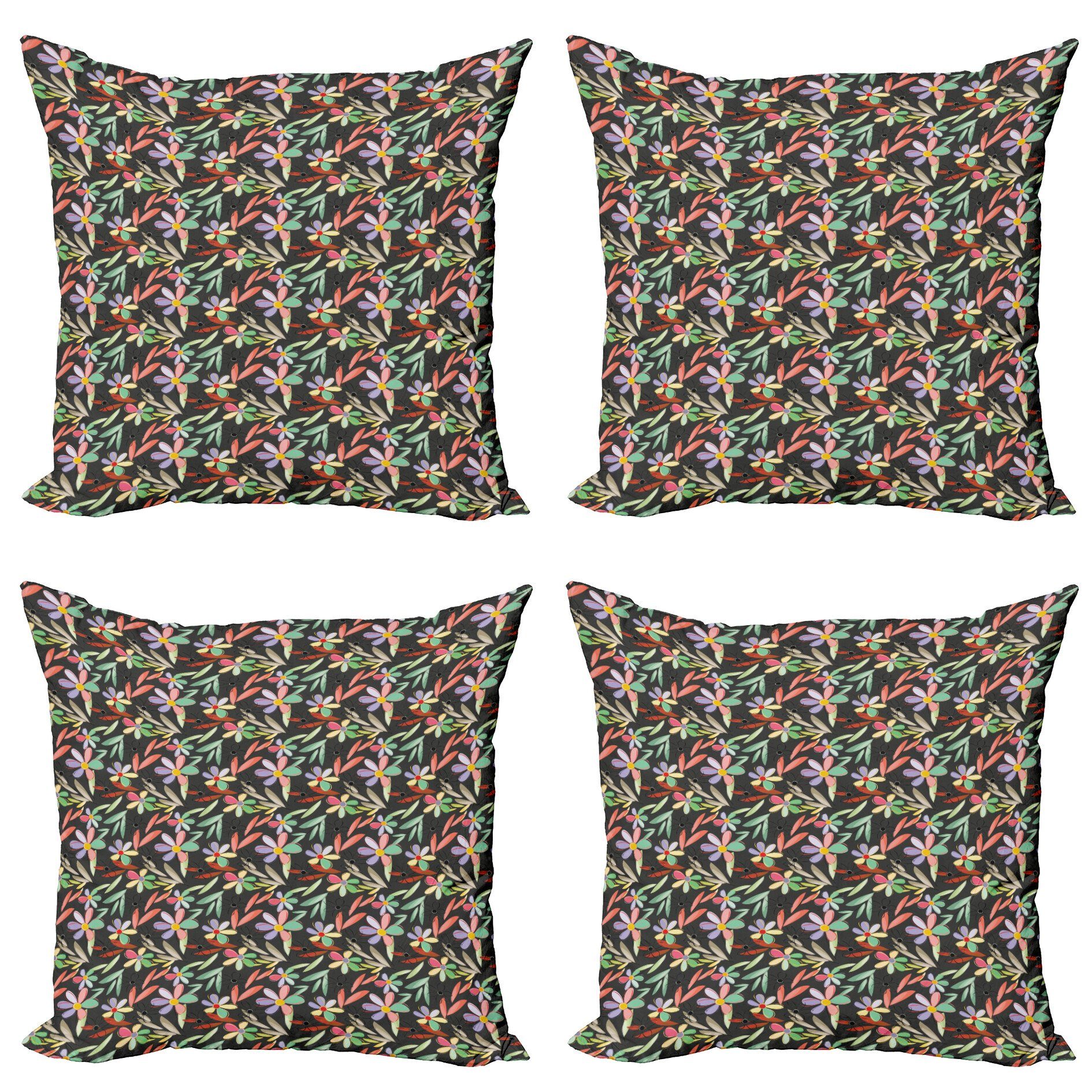 Kissenbezüge Doppelseitiger Stück), Petals Modern Abakuhaus (4 Digitaldruck, Accent Natur Abstrakt Blumen