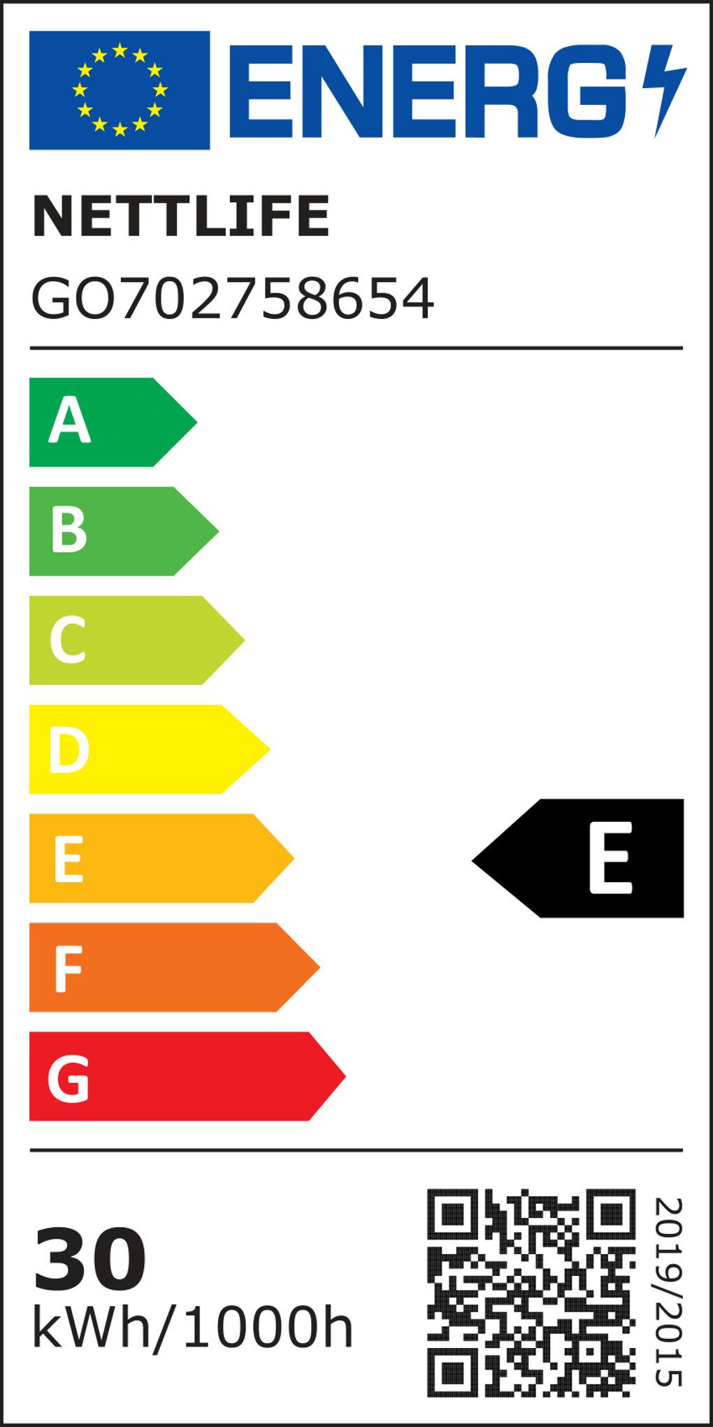 Energieeffizienzklasse: 