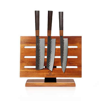 Küchenkompane Messer-Set Burakku Messer mit magnetischem Messerblock - Damastmesser Set (2-tlg)
