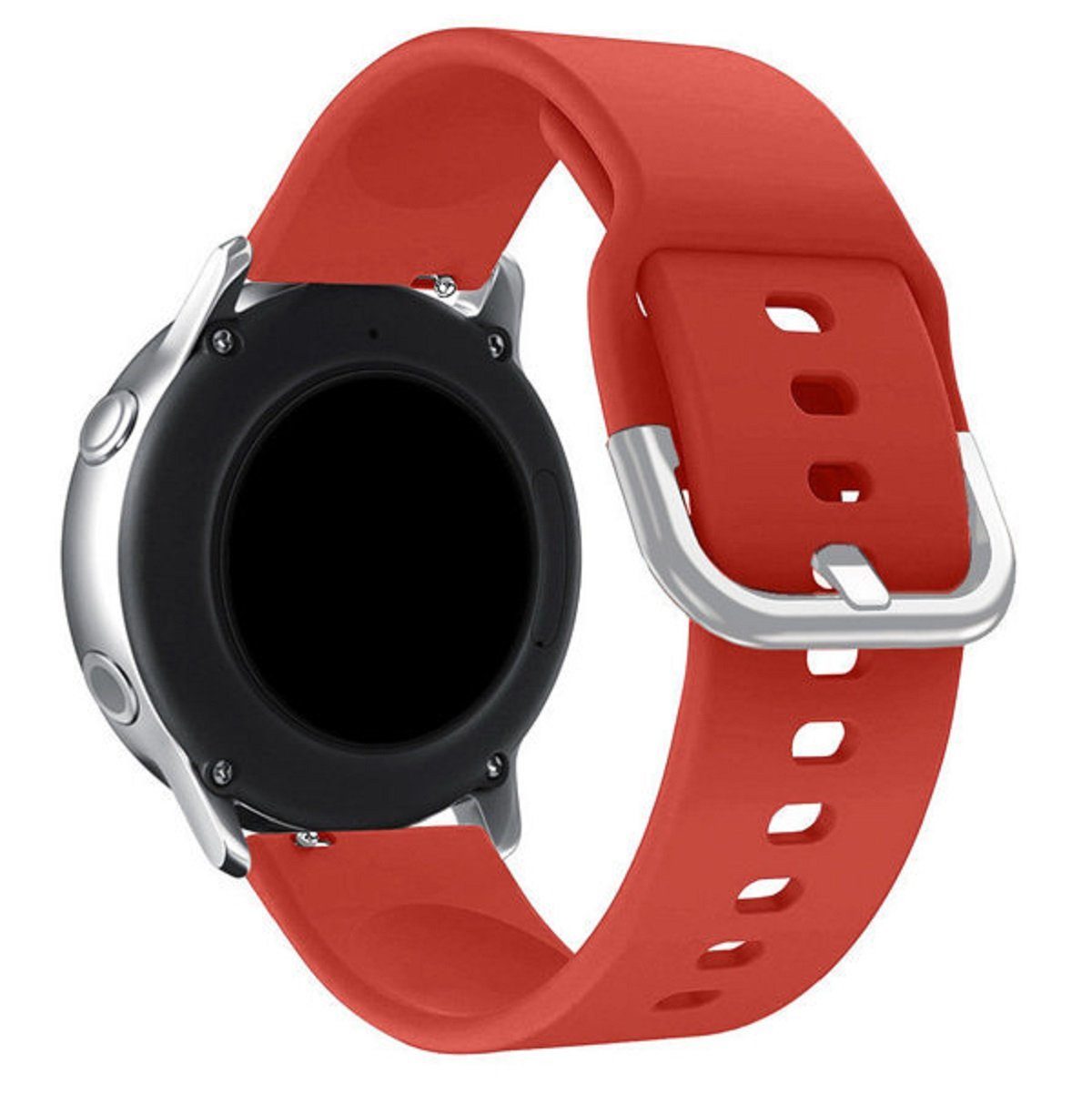 Hurtel Uhrenarmband Silikonarmband Ersatz Smartwatch-Armband universal 22mm Breite Rot