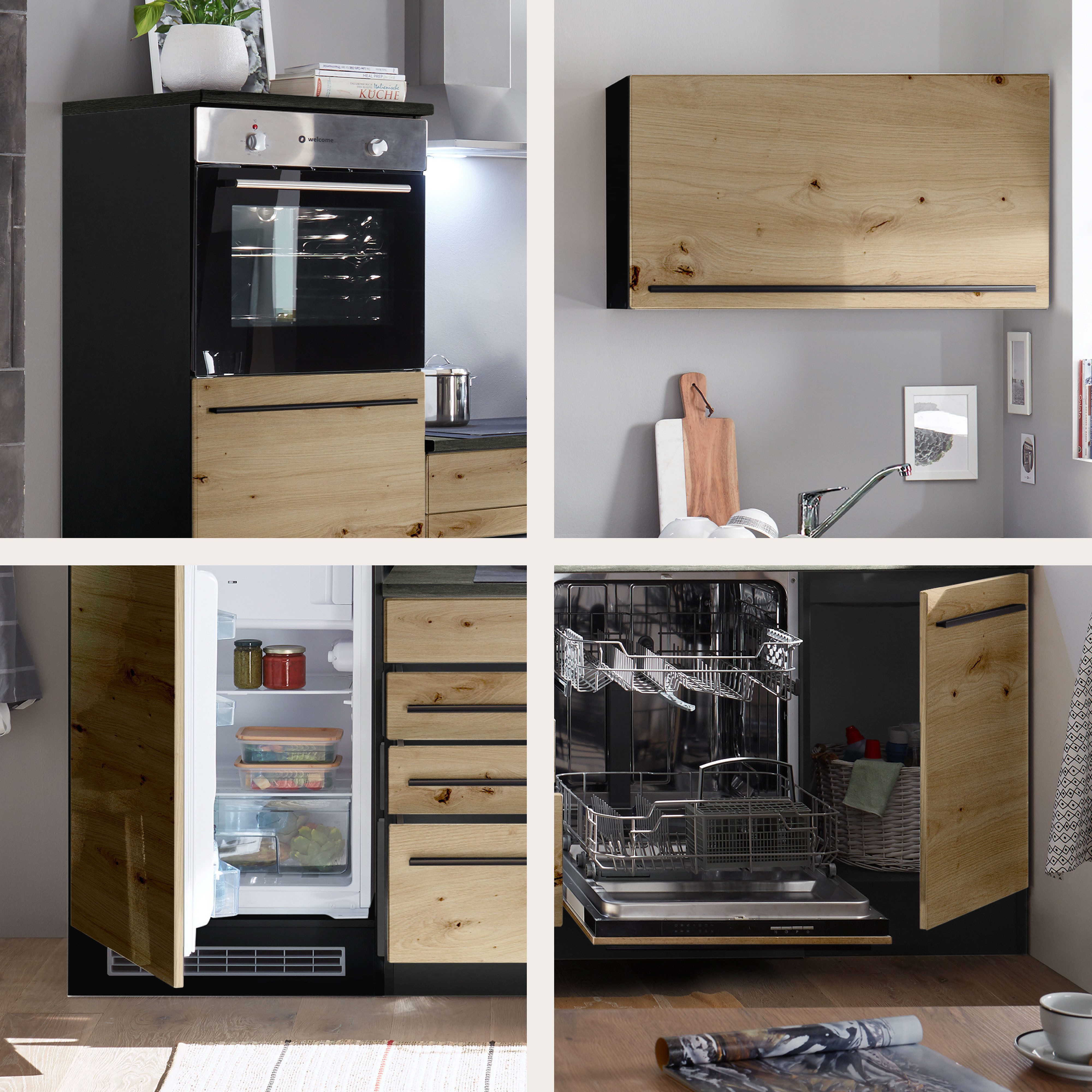 BASIC by Balculina Küchenzeile Jazz, Breite 260 cm, wahlweise mit E-Geräten