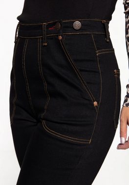 QueenKerosin Straight-Jeans im Selvedge-Stil
