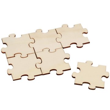 Belle Vous Greifling Holz Puzzle Set 100 Stück - Kreative DIY Kunst und Handwerk (1-tlg), Holz Puzzle Blanko 100er Pack - DIY Kunst und Handwerk