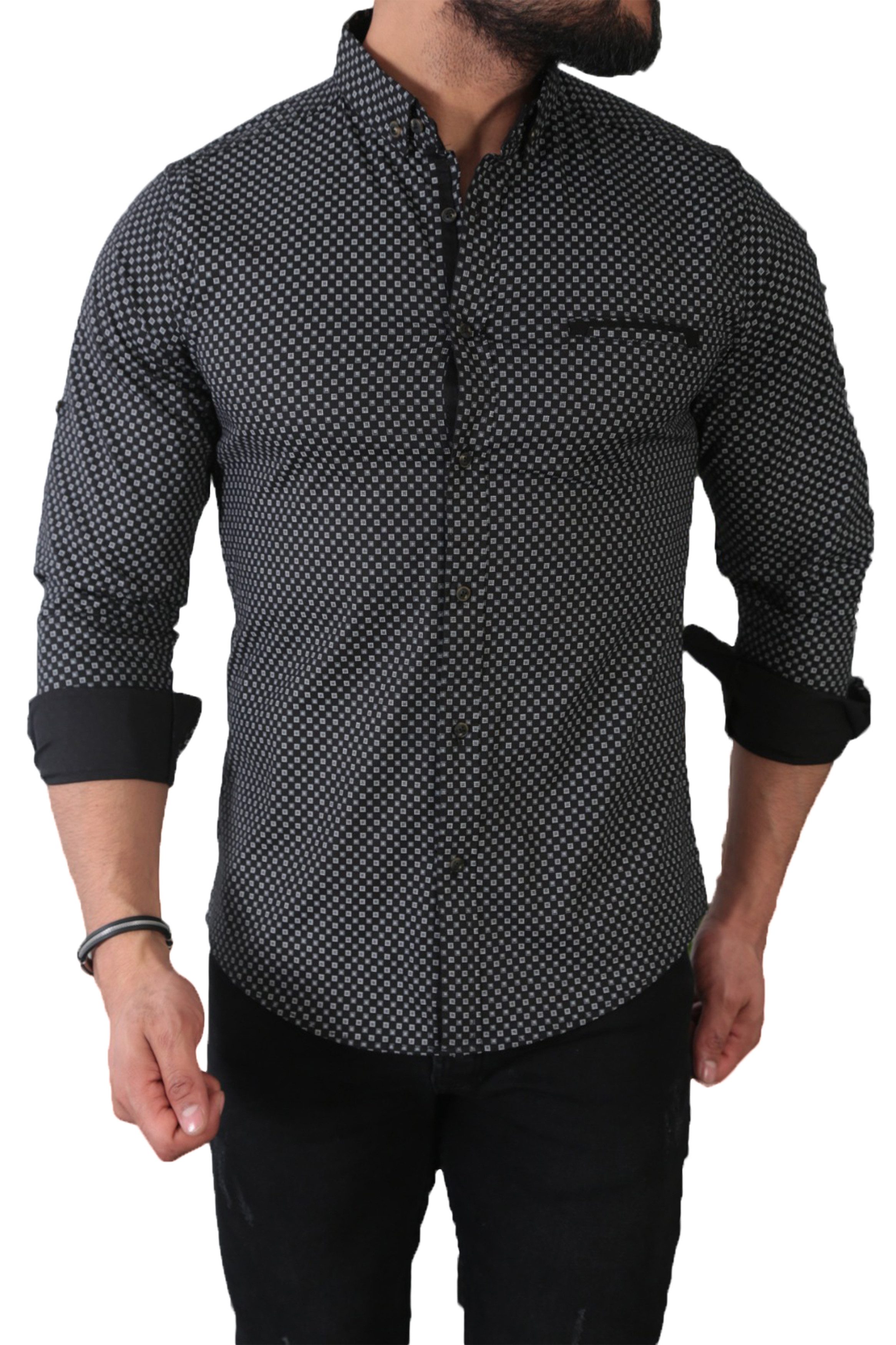 Megaman Jeans Langarmhemd Megaman Herren Freizeit-Hemd Stretch Langarm Hemd günstig online kaufen