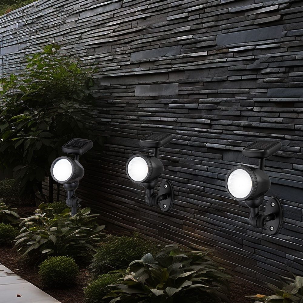 GLOBO LIGHTING LED Gartenstrahler, LED-Leuchtmittel fest verbaut, Außenleuchte Solarlampe Solarleuchte Steckleuchte Lampe Garten