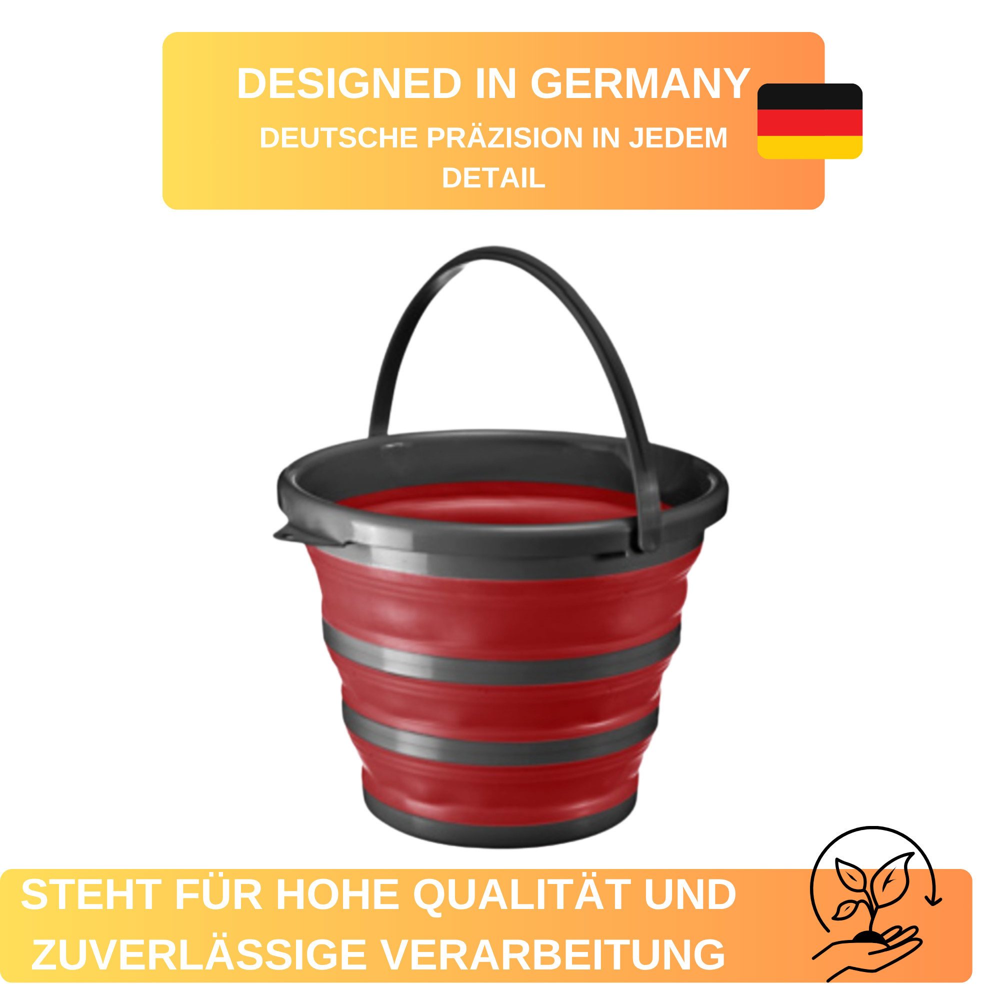 Thumbnail - Thiru Falteimer - faltbarer Eimer - 10L - platzsparend & robust