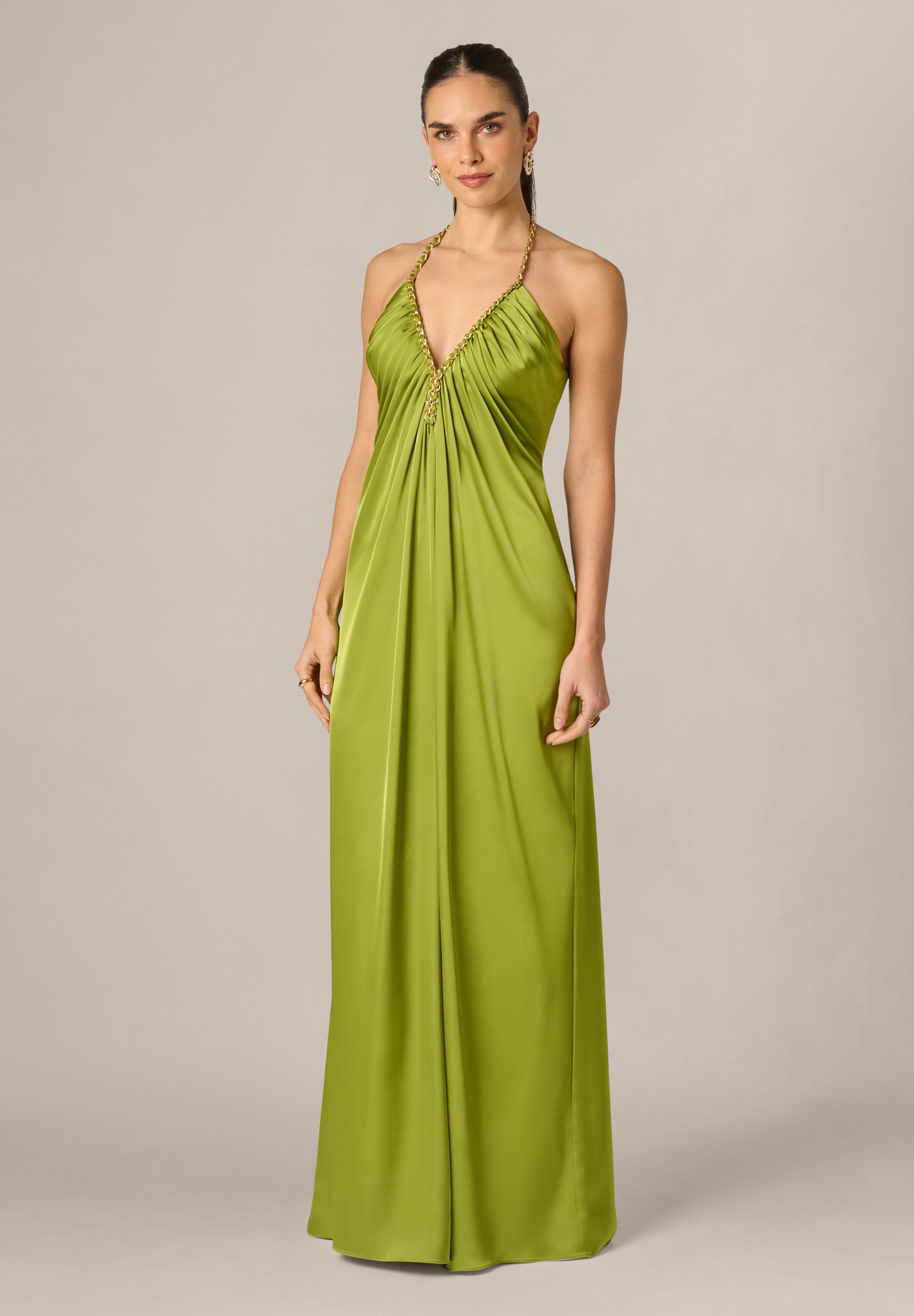 Abendkleid Stretch Satin Long Dress