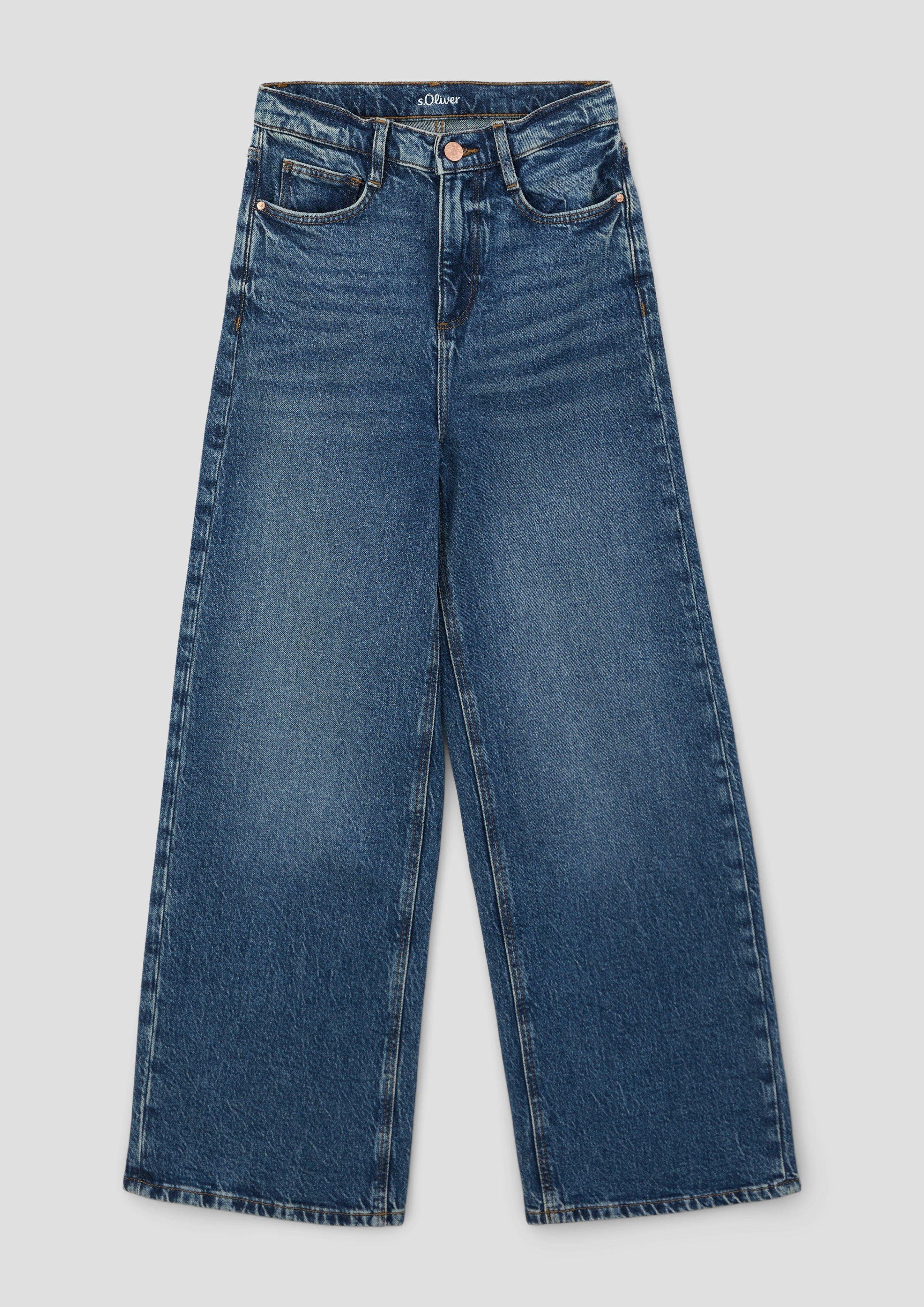 Stoffhose Regular Wide / High s.Oliver Jeans / Waschung Fit Super / Rise Leg