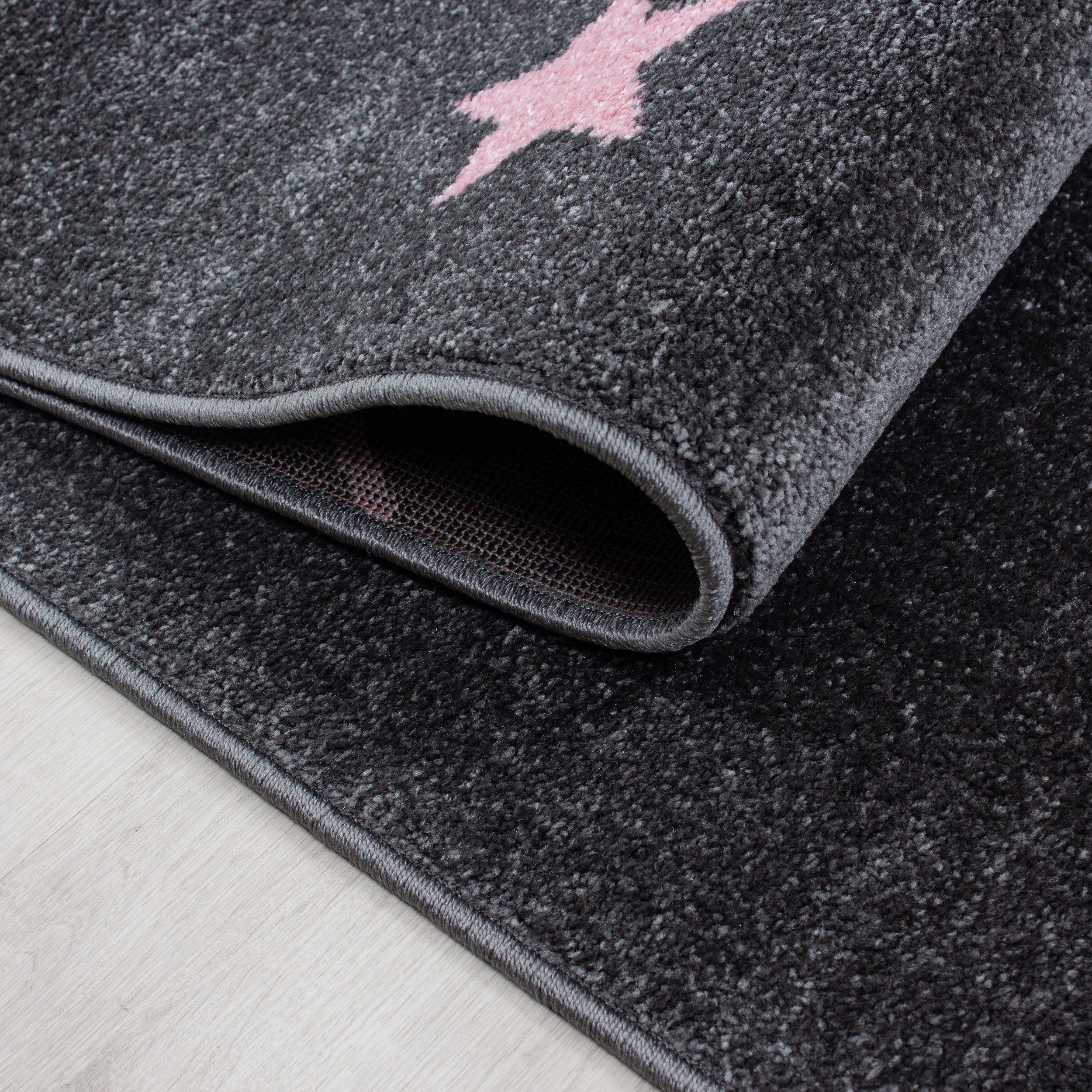 Giantore und hochwertig pflegeleicht, Pink Sternenteppich- Designteppich