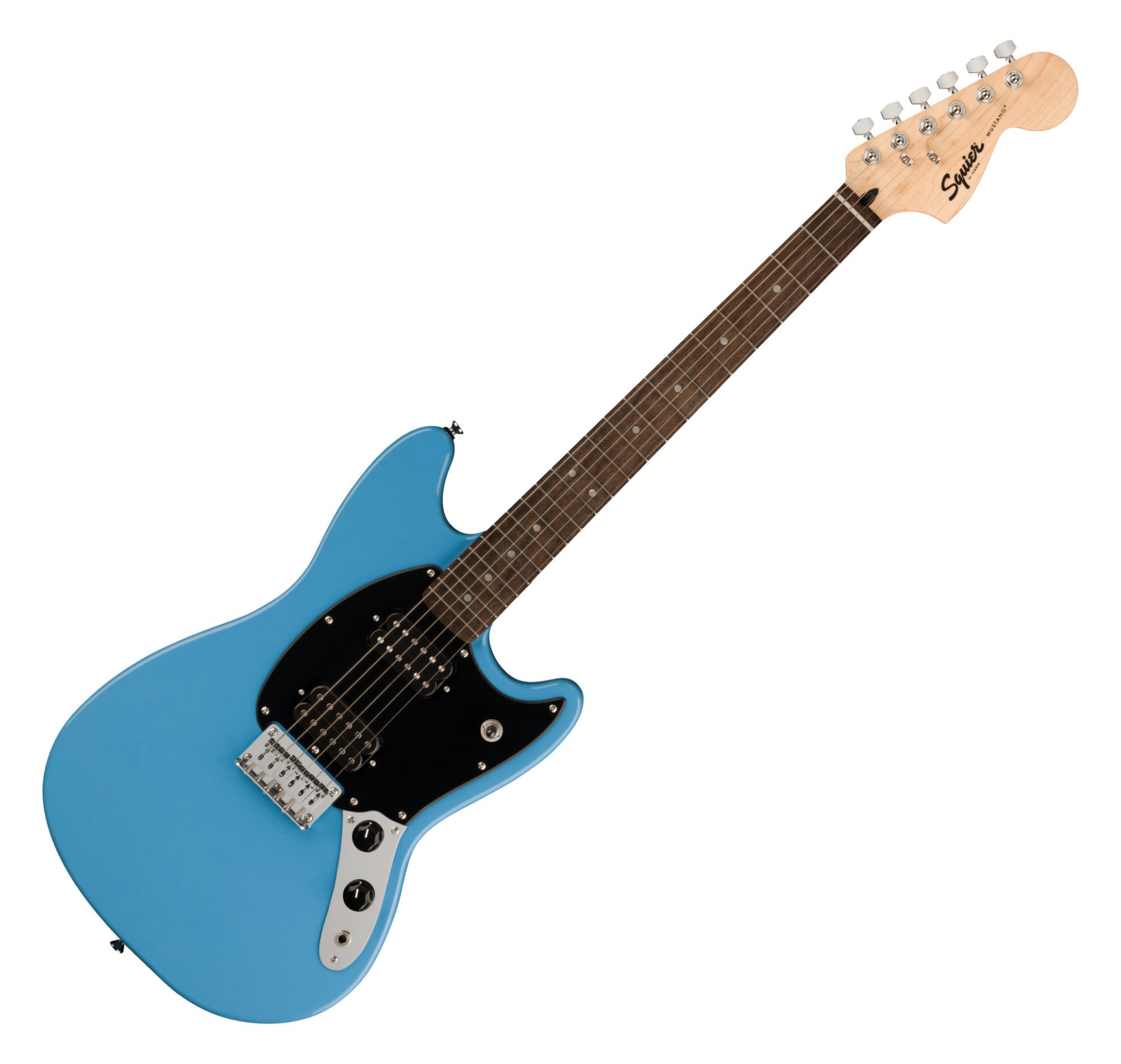 Squier E-Gitarre Sonic Mustang HH California Blue, Mustang, Shortscale