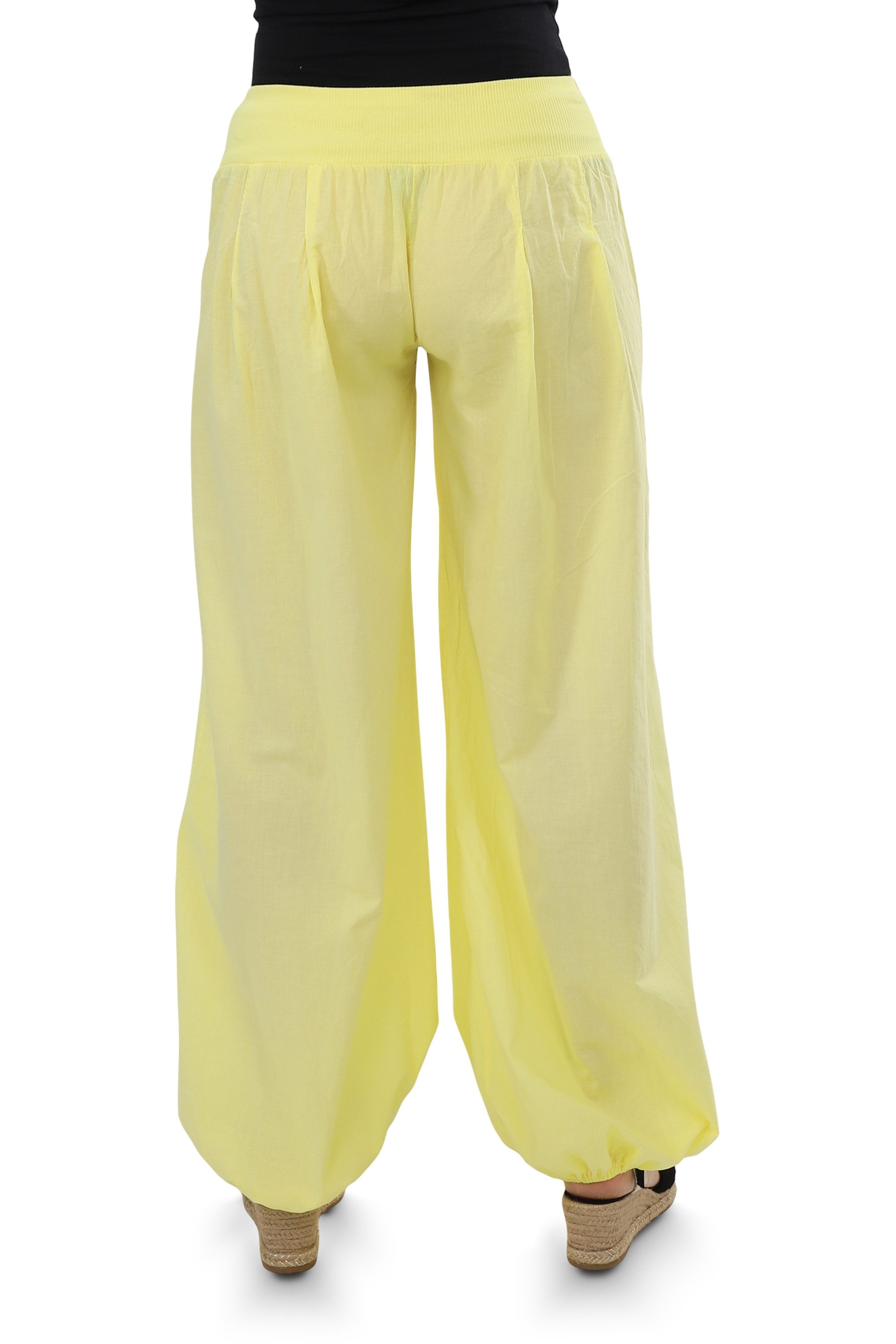 malito more than fashion Haremshose malito Damen Pumphose mit Holzzierknöpfen 23245H Pumphose Sommerhose locker und luftig Einheitsgröße