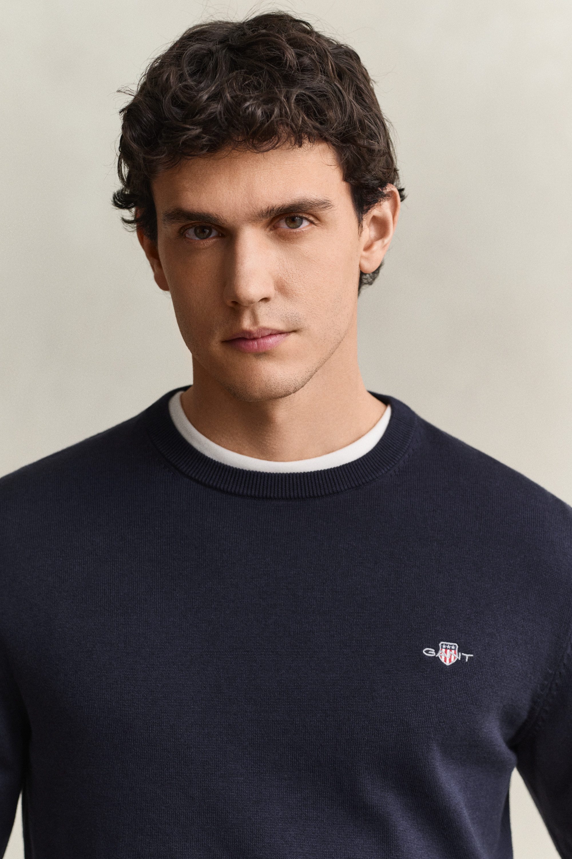Gant Rundhalspullover CLASSIC COTTON Regular fit mit Rundhalsausschnitt